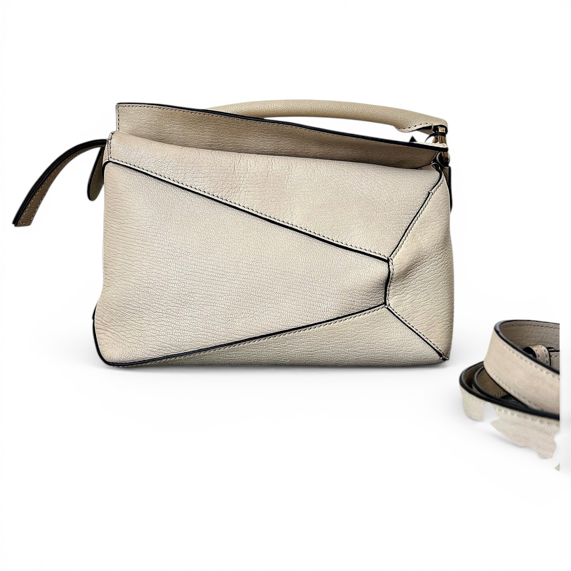Puzzle leather handbag