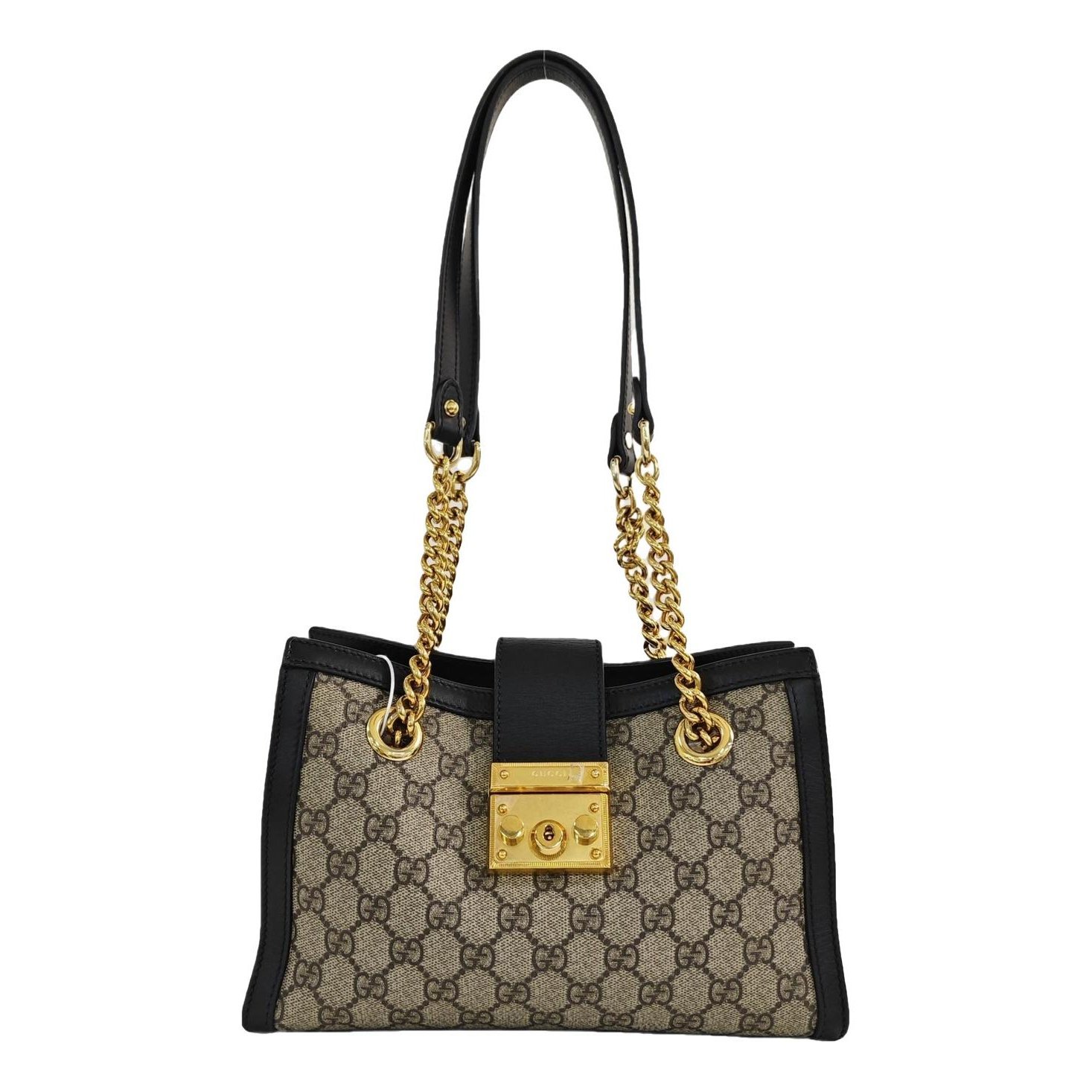Padlock leather handbag