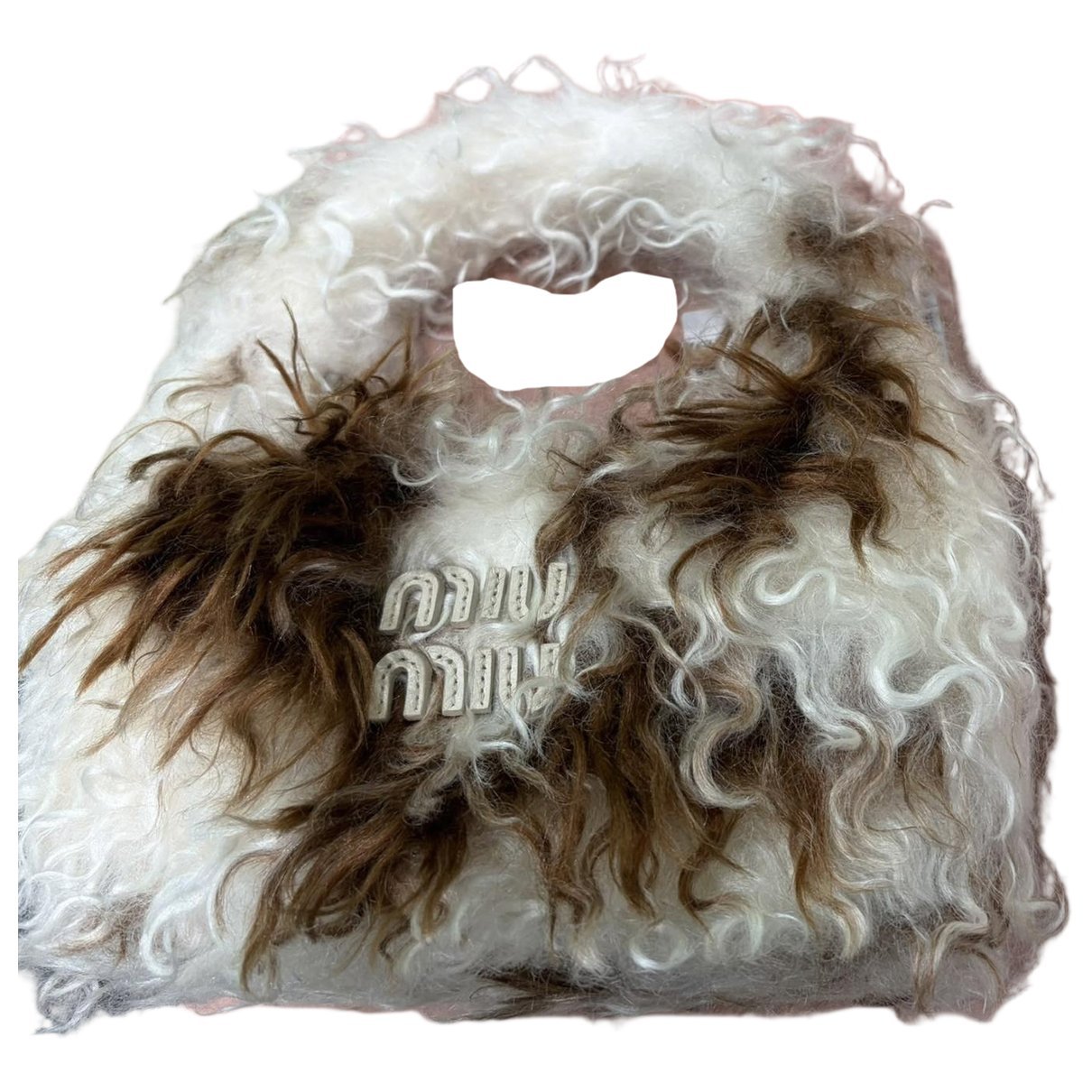 Faux fur clutch bag