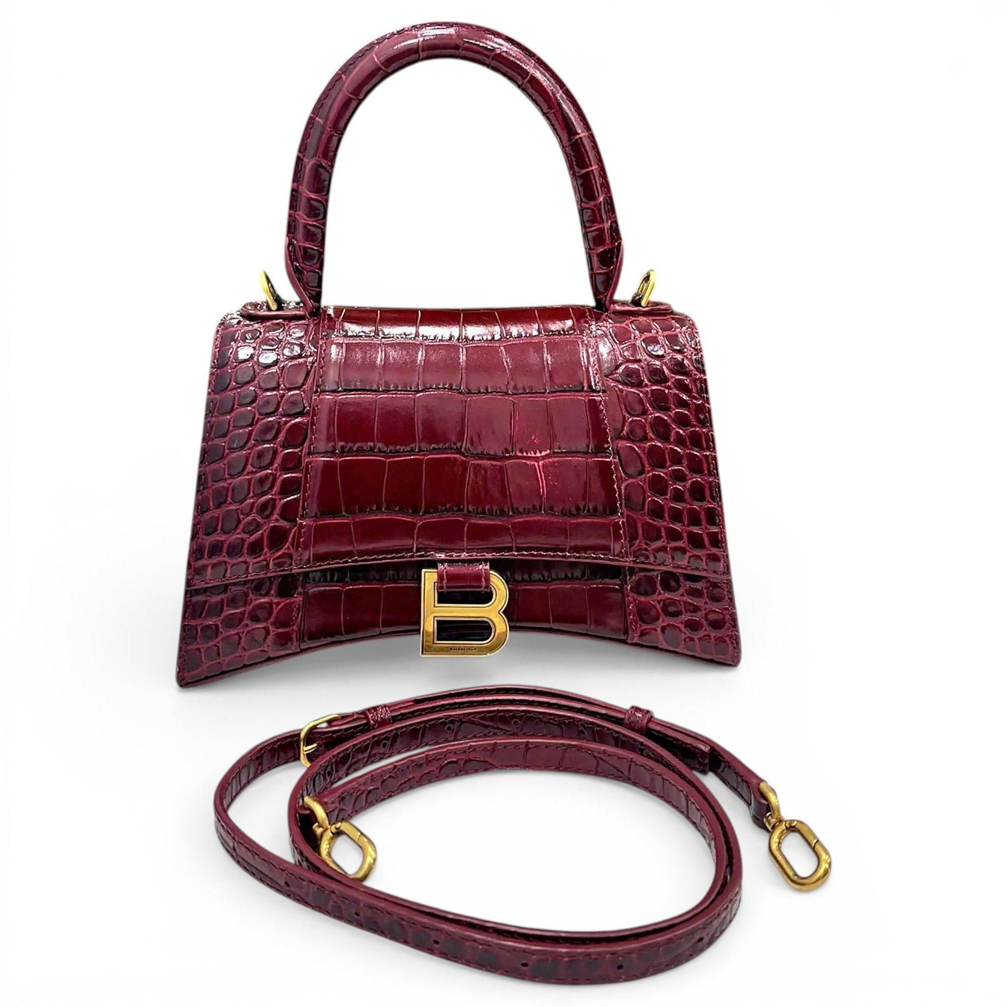 Hourglass leather crossbody bag