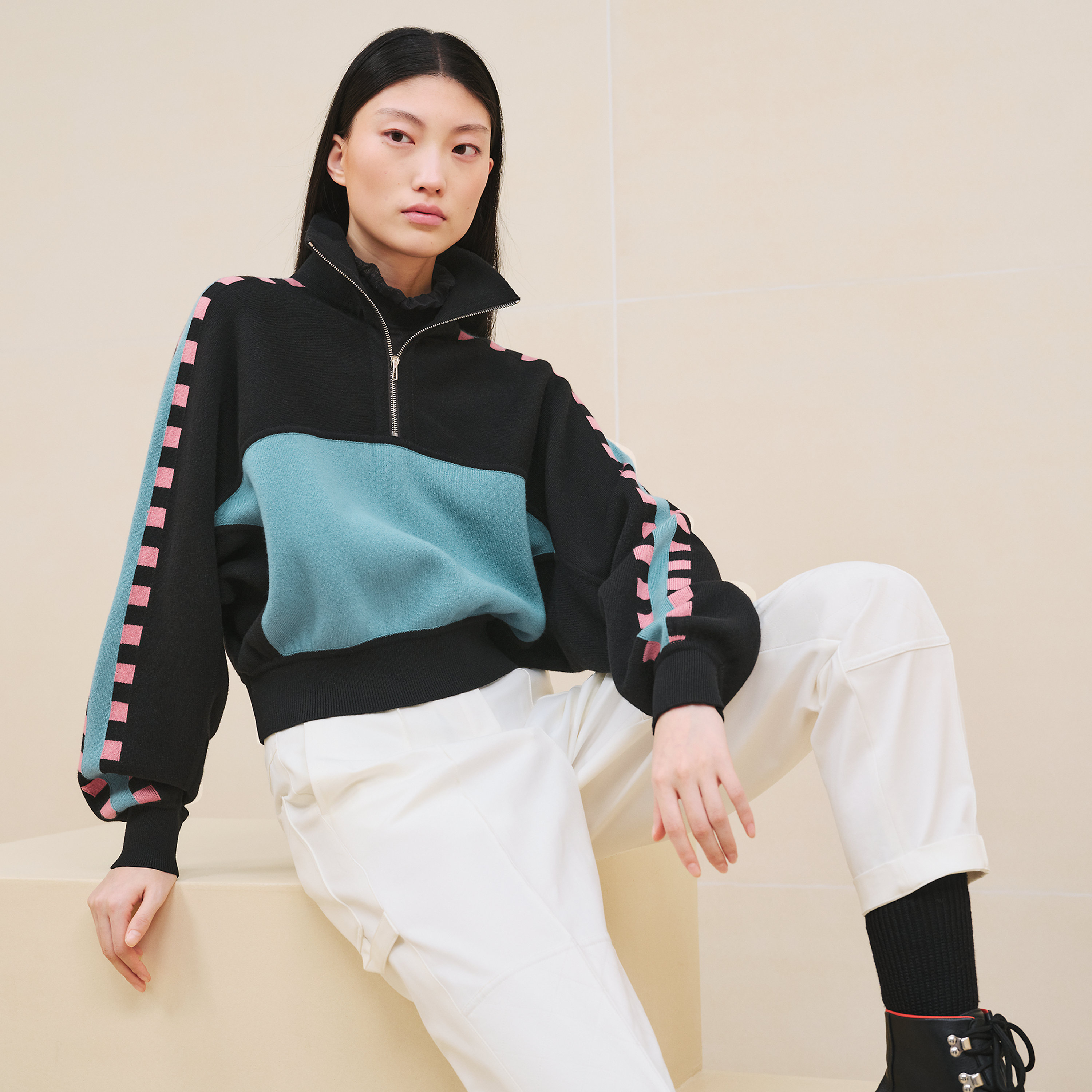 "Lettres Equestres"長袖套頭衫