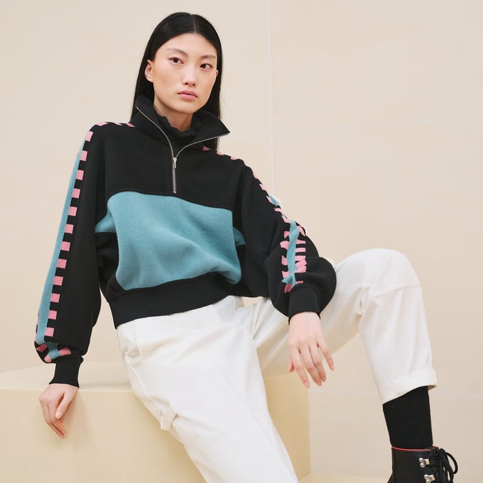 黑色 "Lettres Equestres"長袖套頭衫