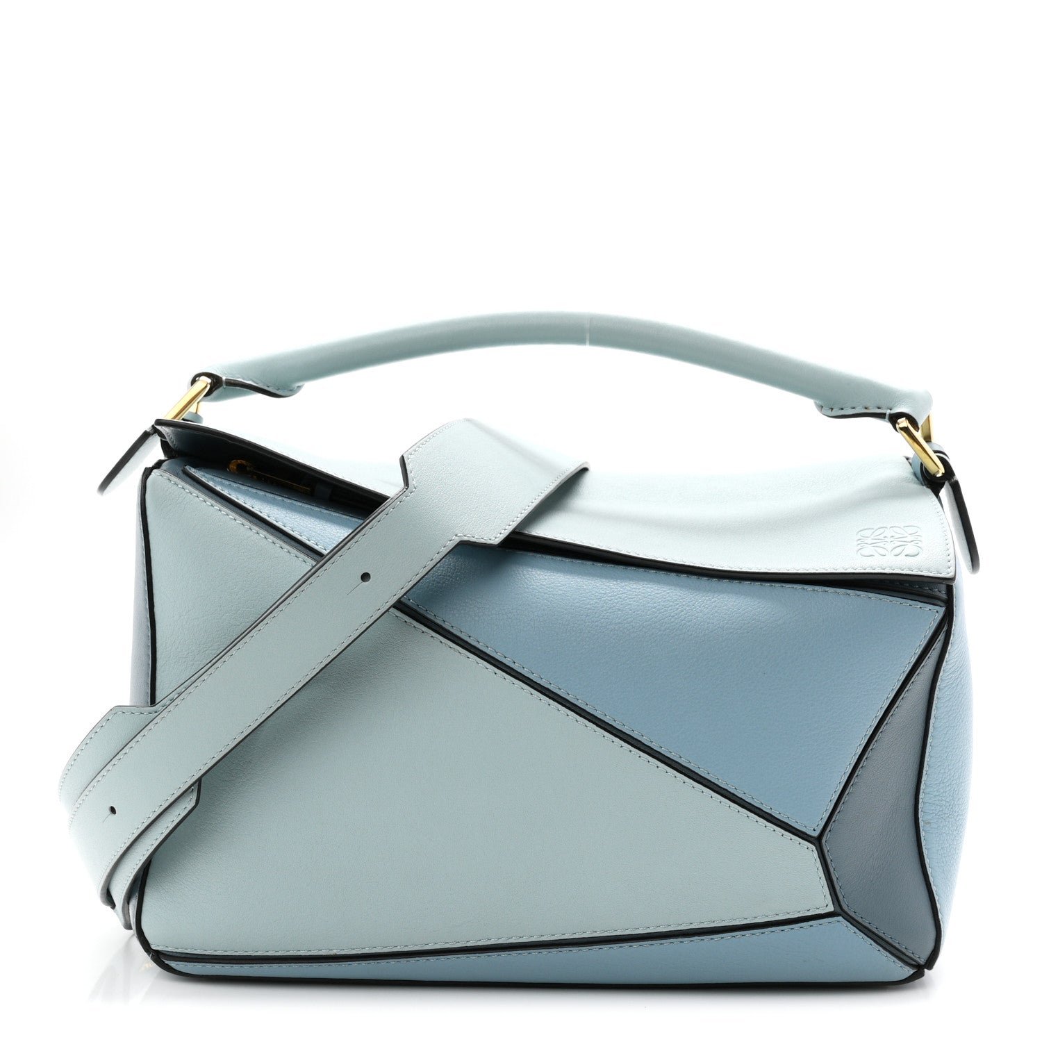 Loewe Loewe Calfskin Medium Puzzle Bag Aqua Light Blue Stone Blue