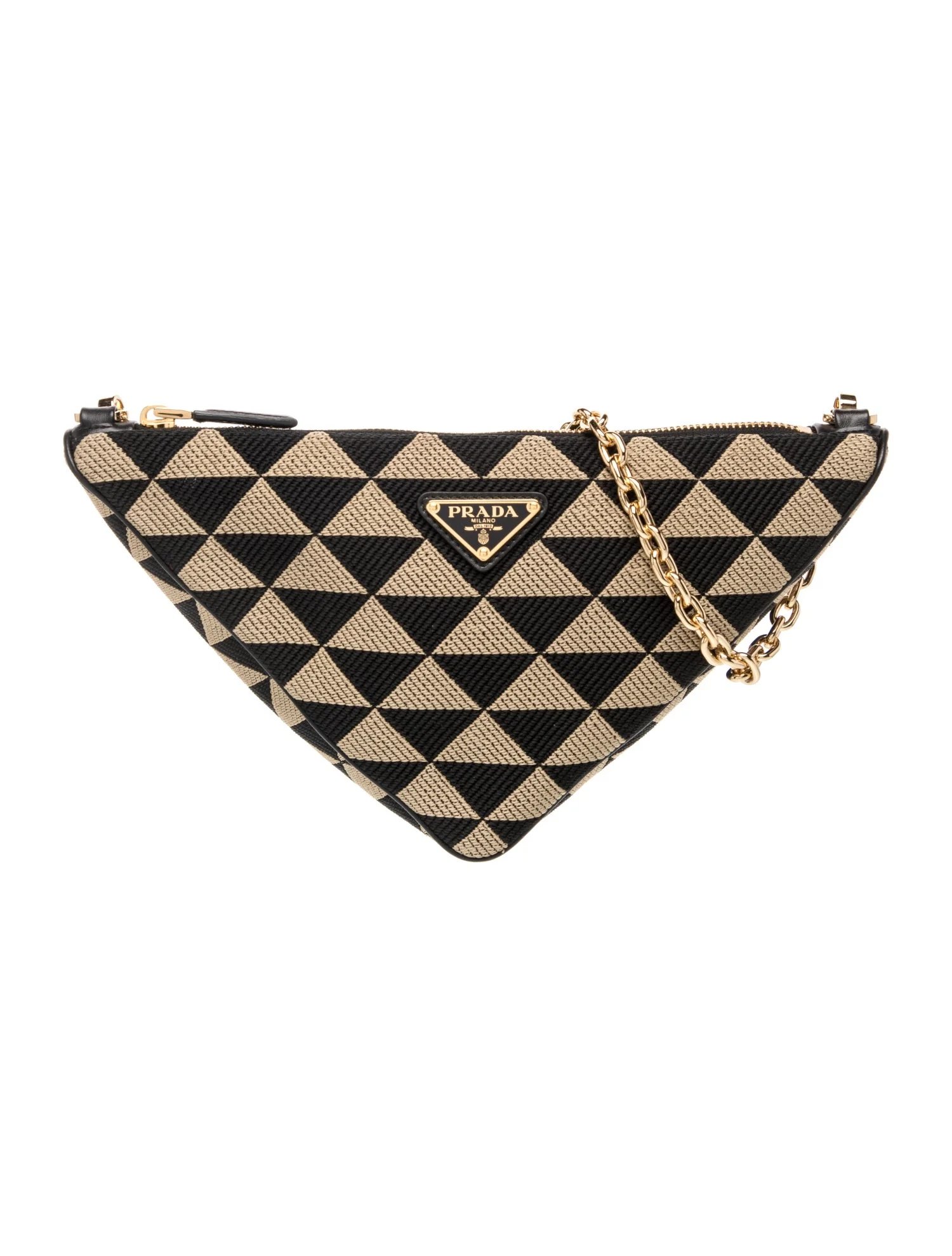 Enameled Metal Triangle Shoulder Bag