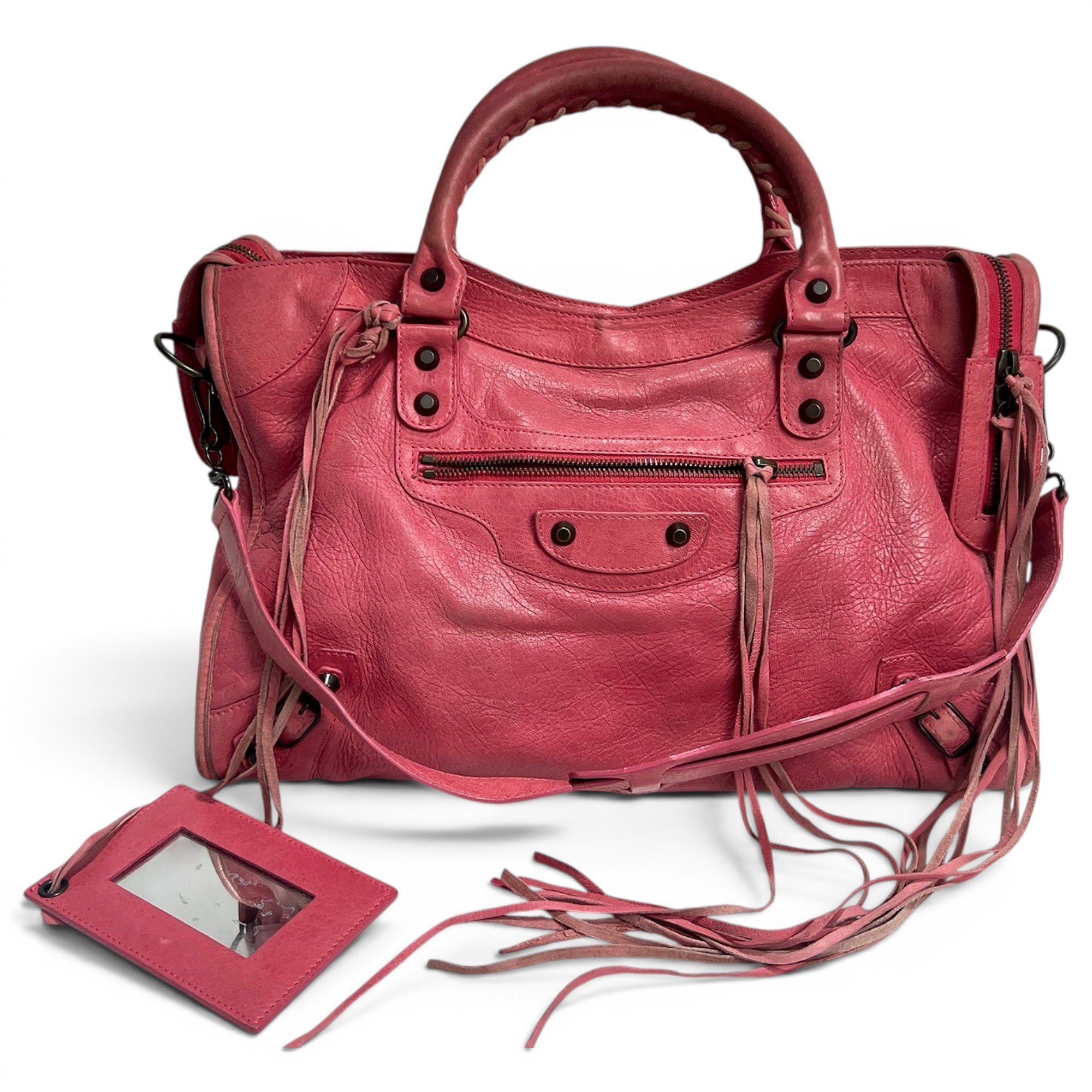 City leather handbag
