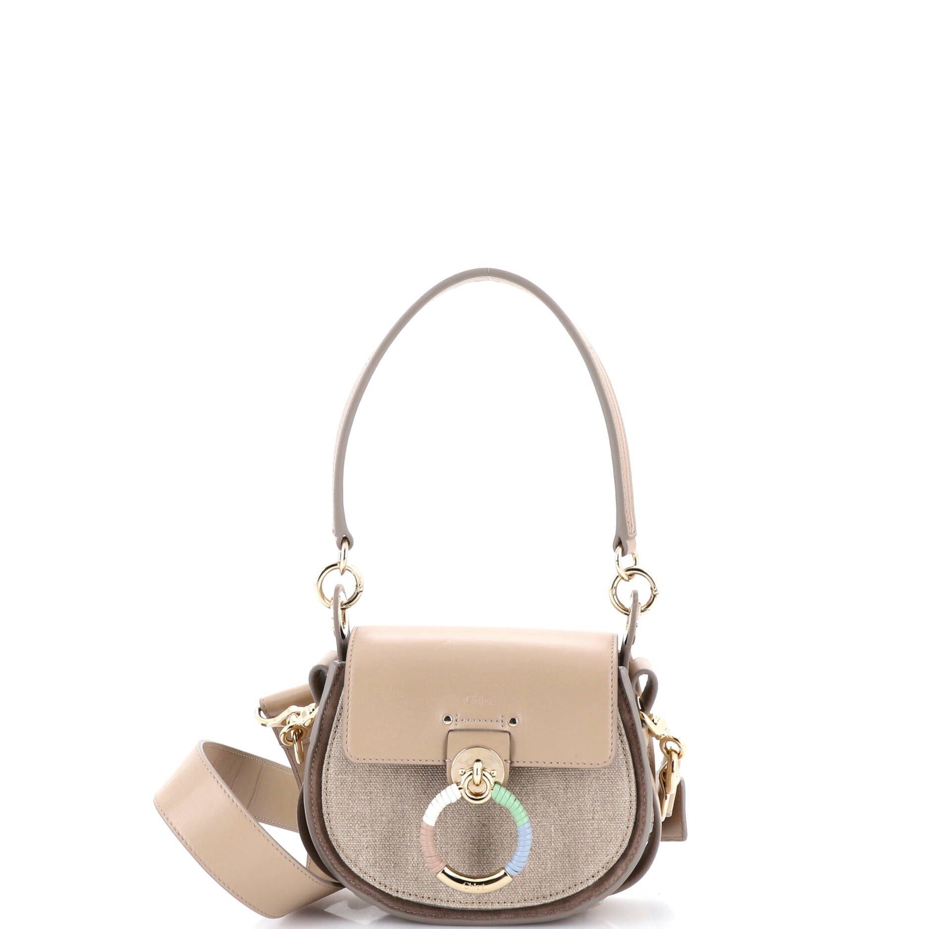Chloe Tess Bag Linen and Leather Small