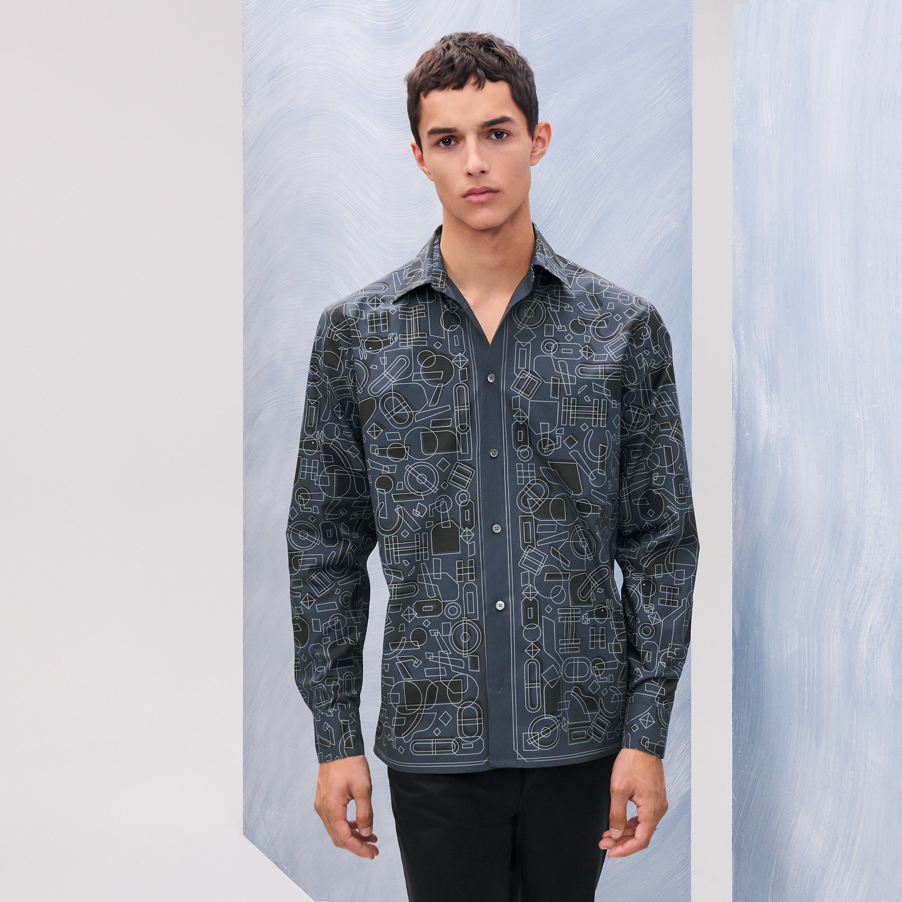 "Fragments Equestres" straight cut shirt
