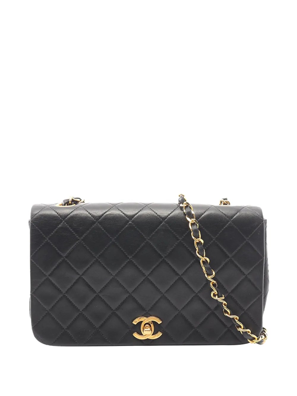 1989-1991 CC Quilted Lambskin Turnlock Full Single Flap crossbody bag