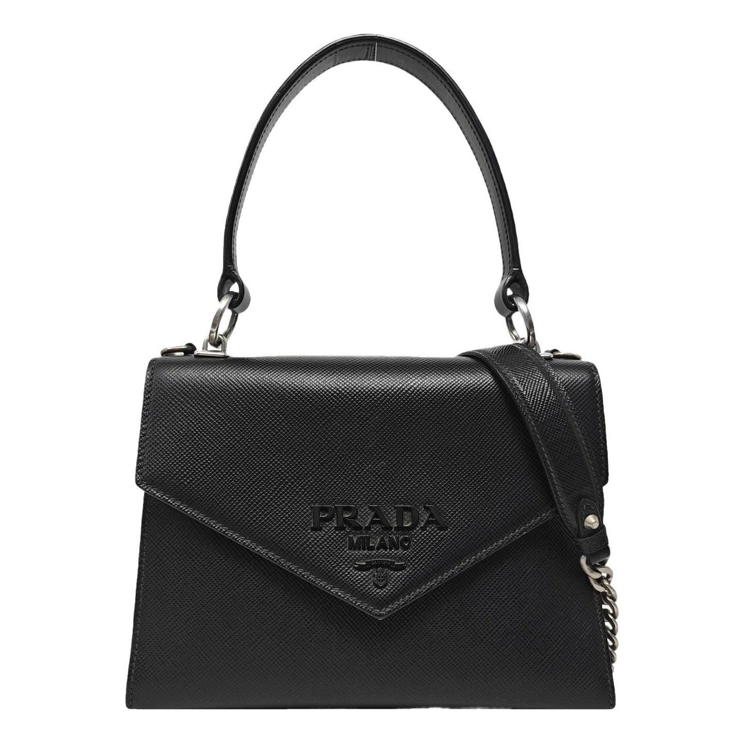 Monochrome leather handbag