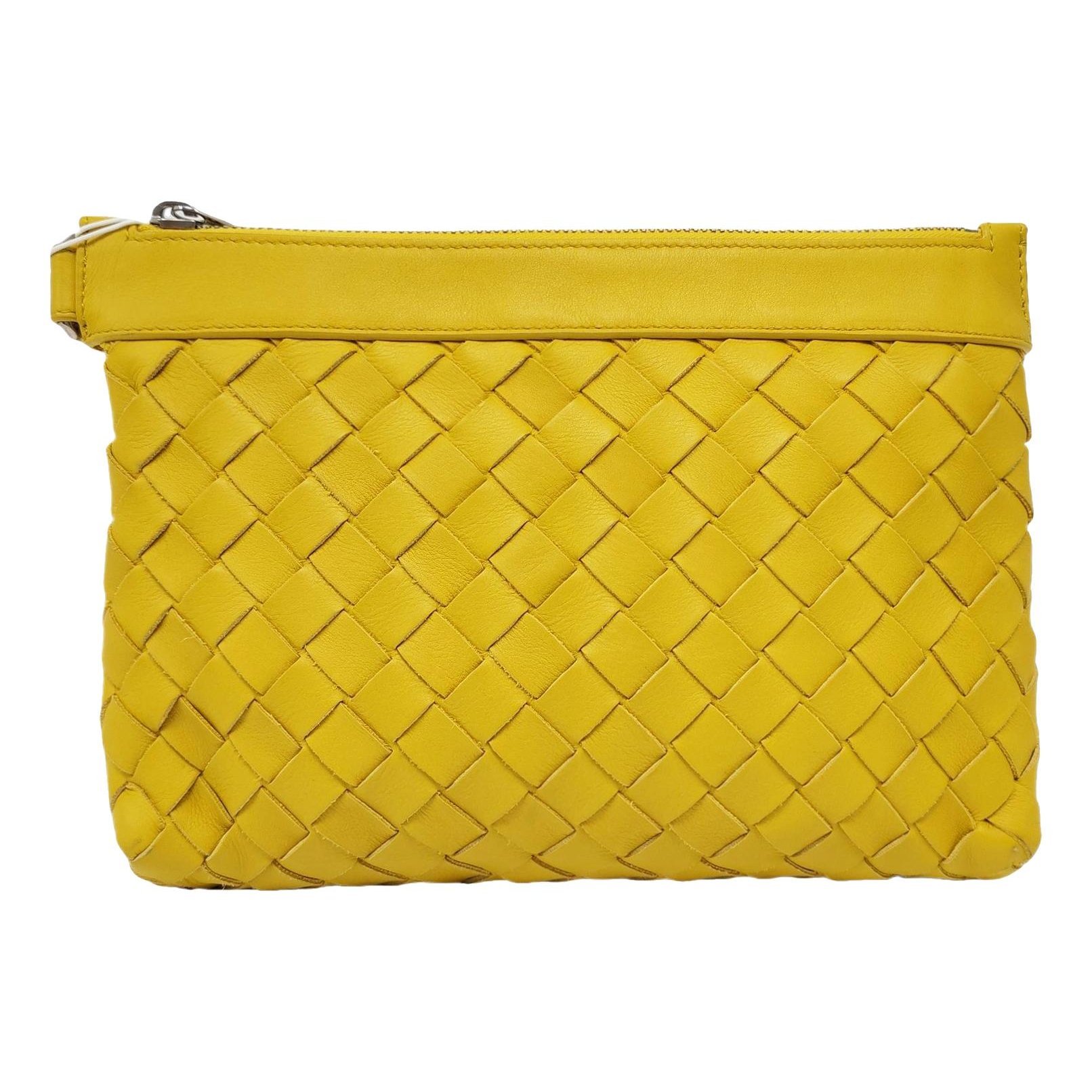 Snap leather clutch bag