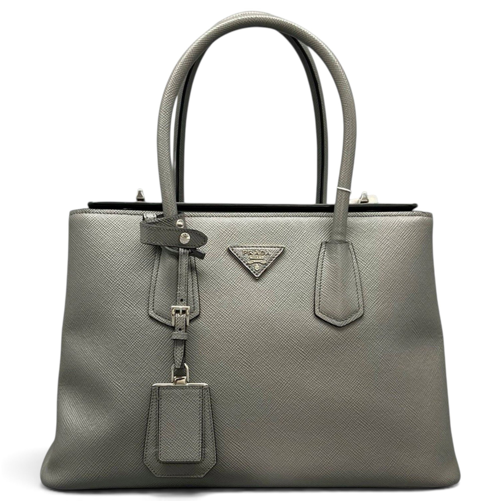Double leather handbag