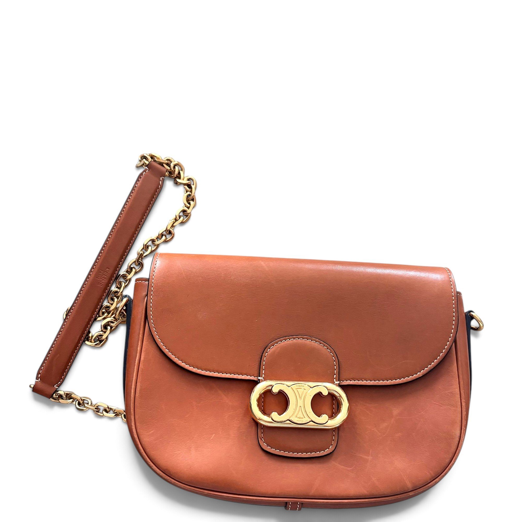 Triomphe Maillon Chain leather handbag