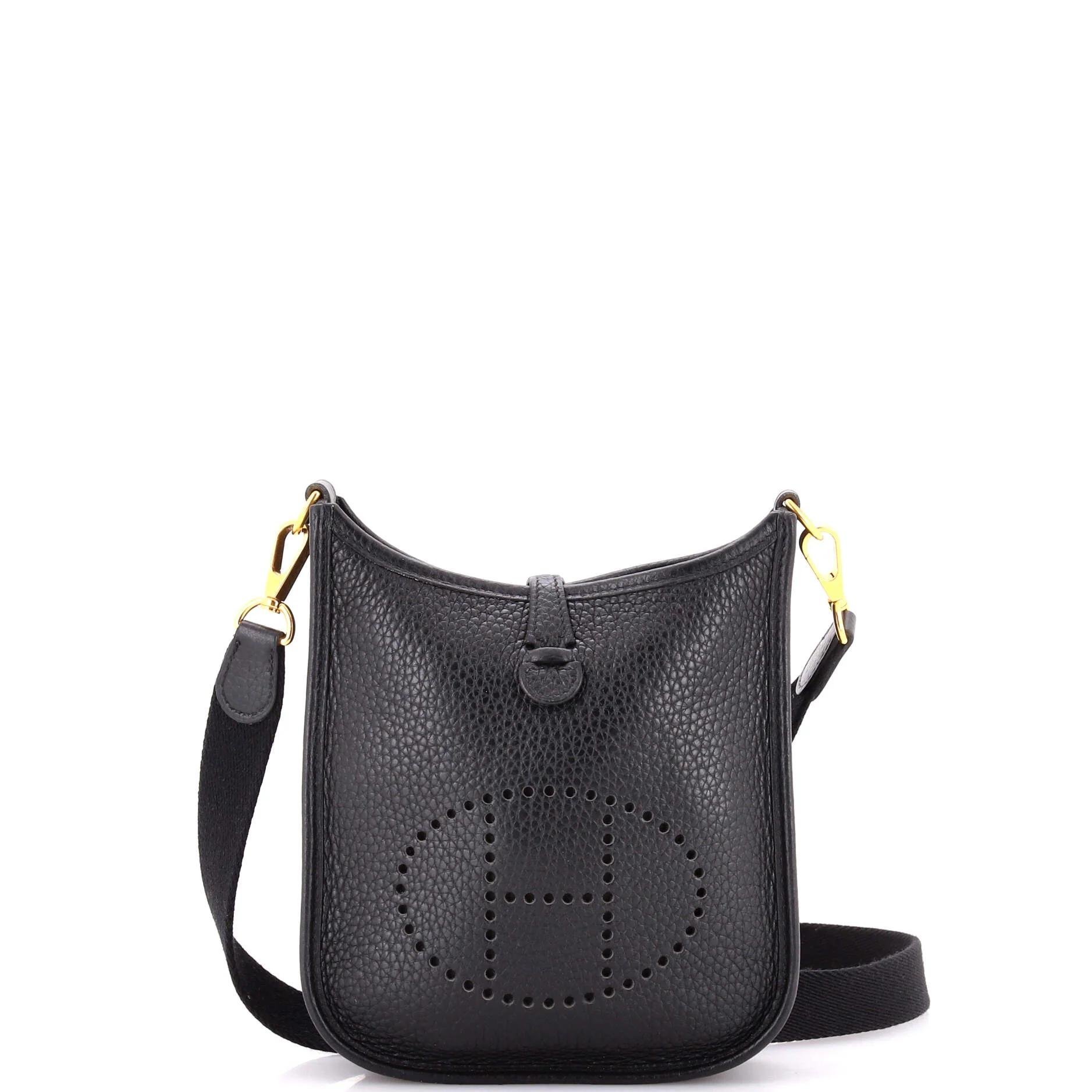 Hermes Evelyne Handbag Noir Clemence Leather 2020