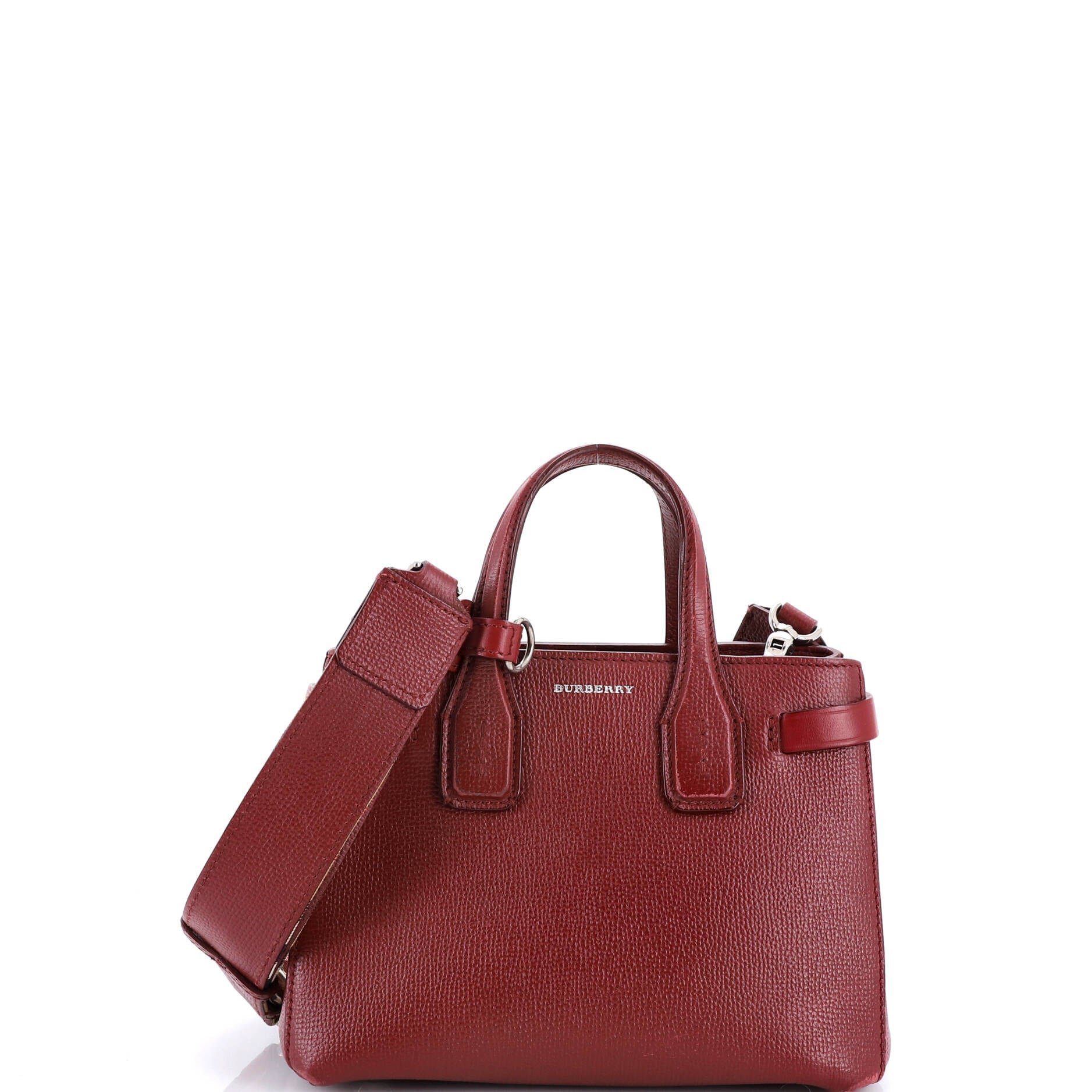 Burberry Banner NM Tote Leather with House Check Canvas Small