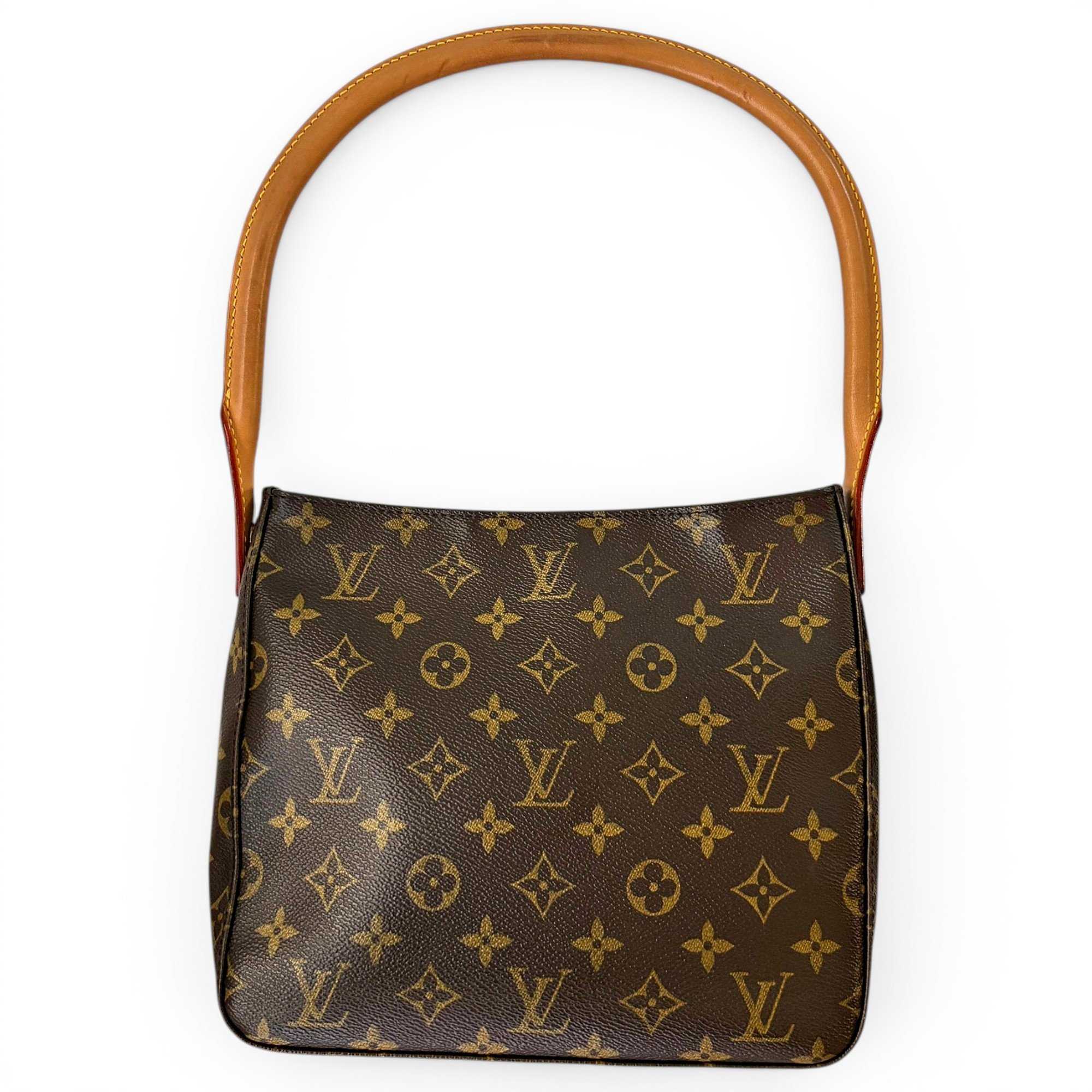 Looping leather handbag