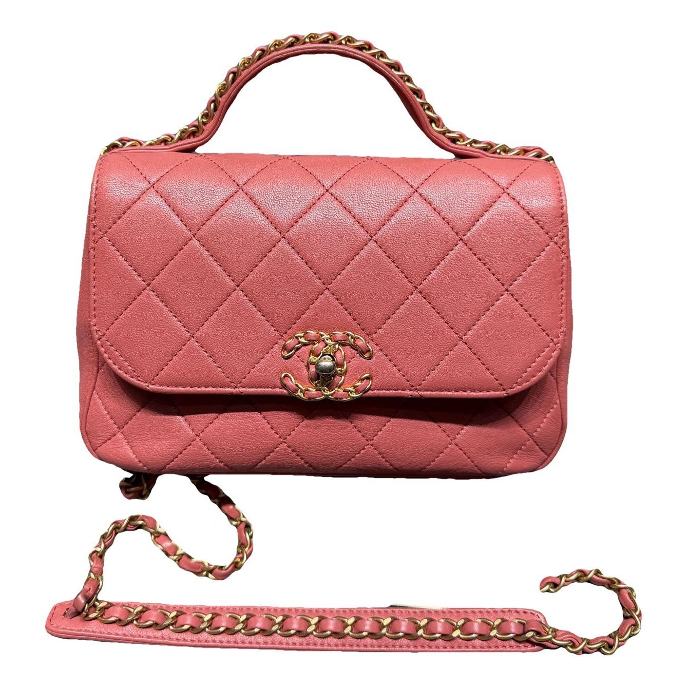 Trendy CC Top Handle leather crossbody bag