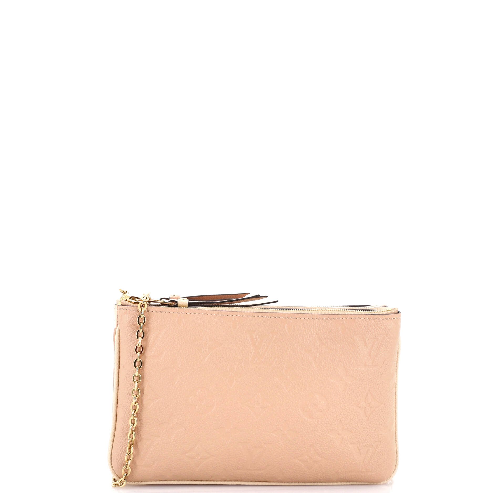 Double Zip Pochette Monogram Empreinte Leather