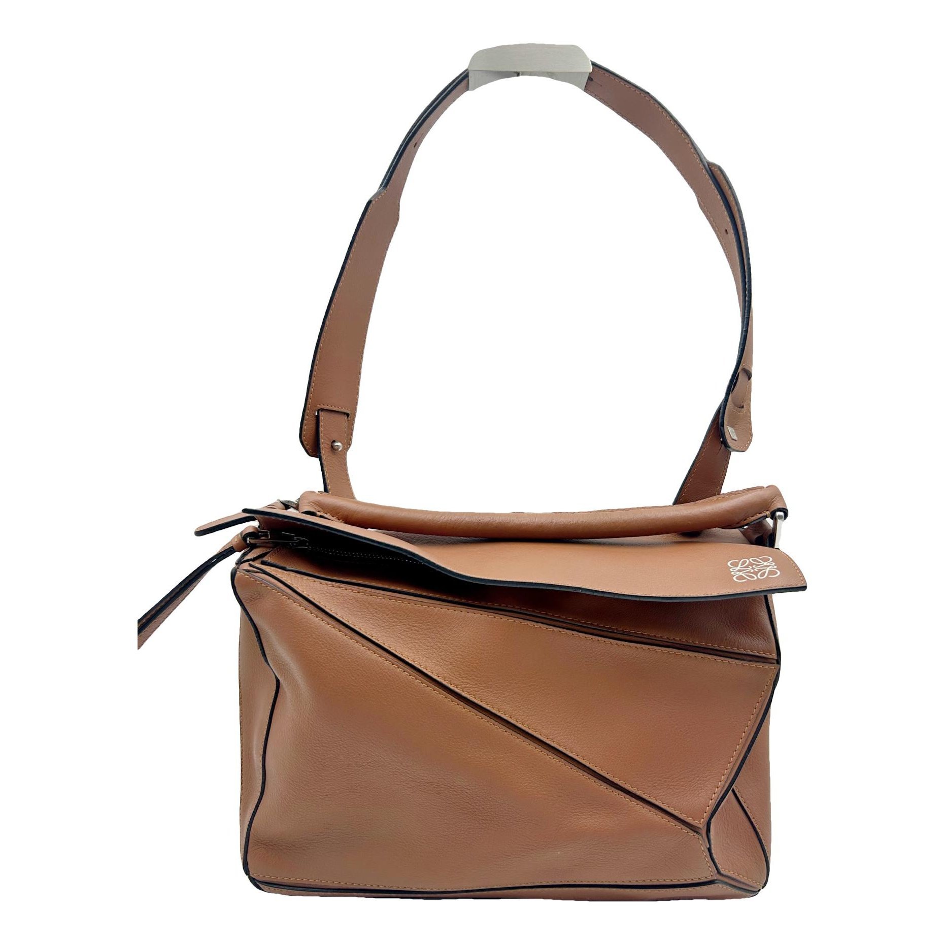 Puzzle leather handbag