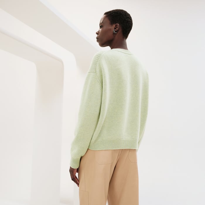 Vert Tendre Cashmere Long-sleeve Sweater