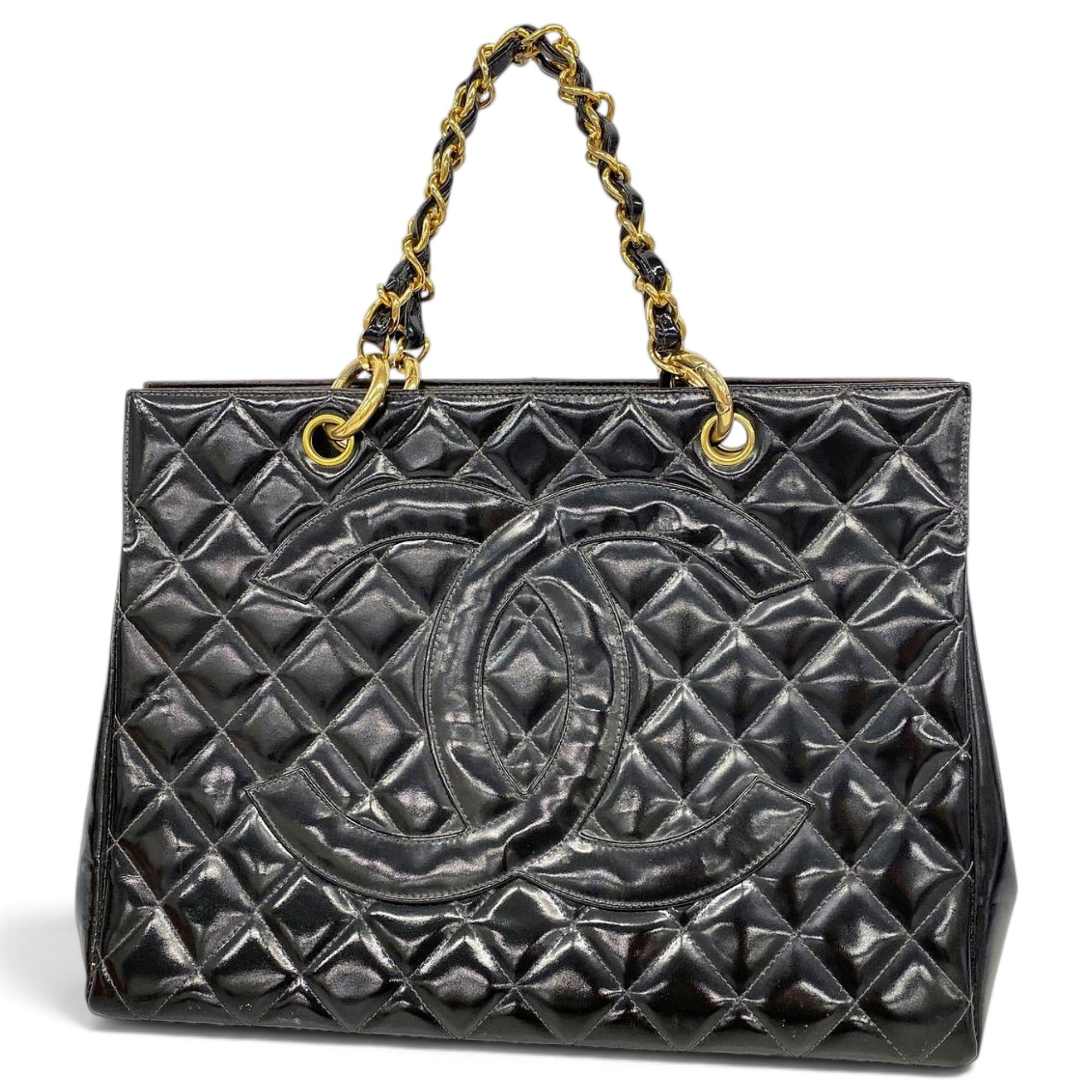 Patent leather tote