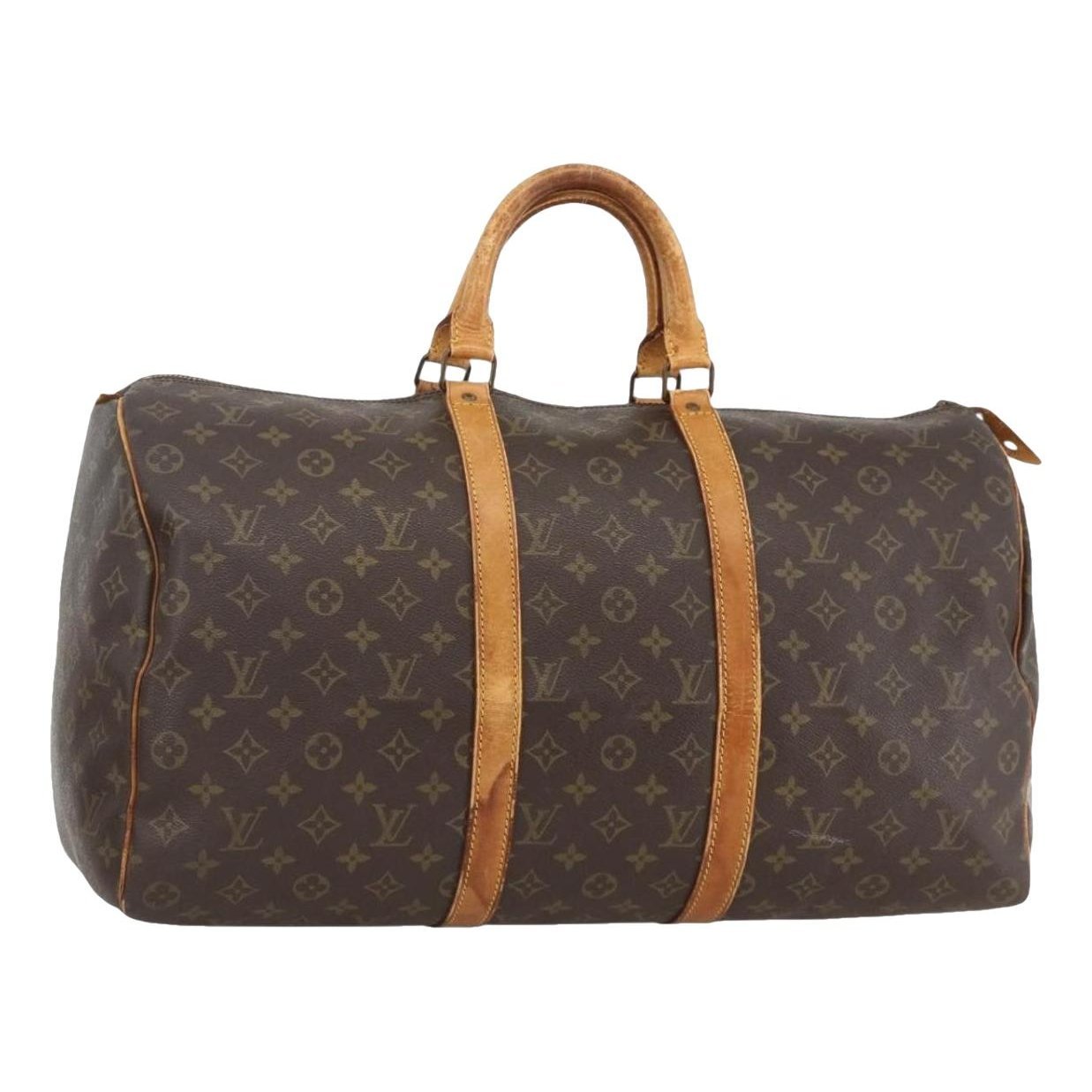 Keepall leather travel bag