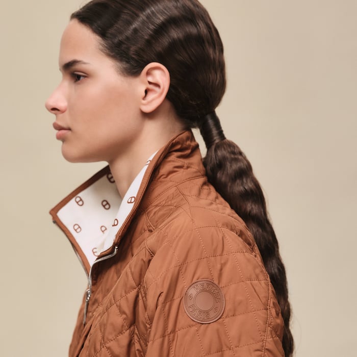 Marron Fauve "Chaine d'Ancre" Reversible Short Coat