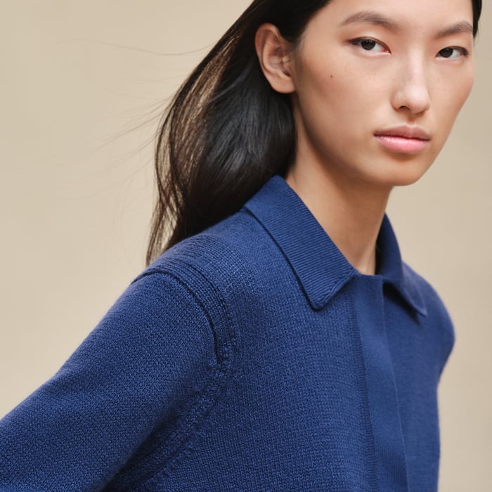 Bleu Outremer Short Shirt Cardigan