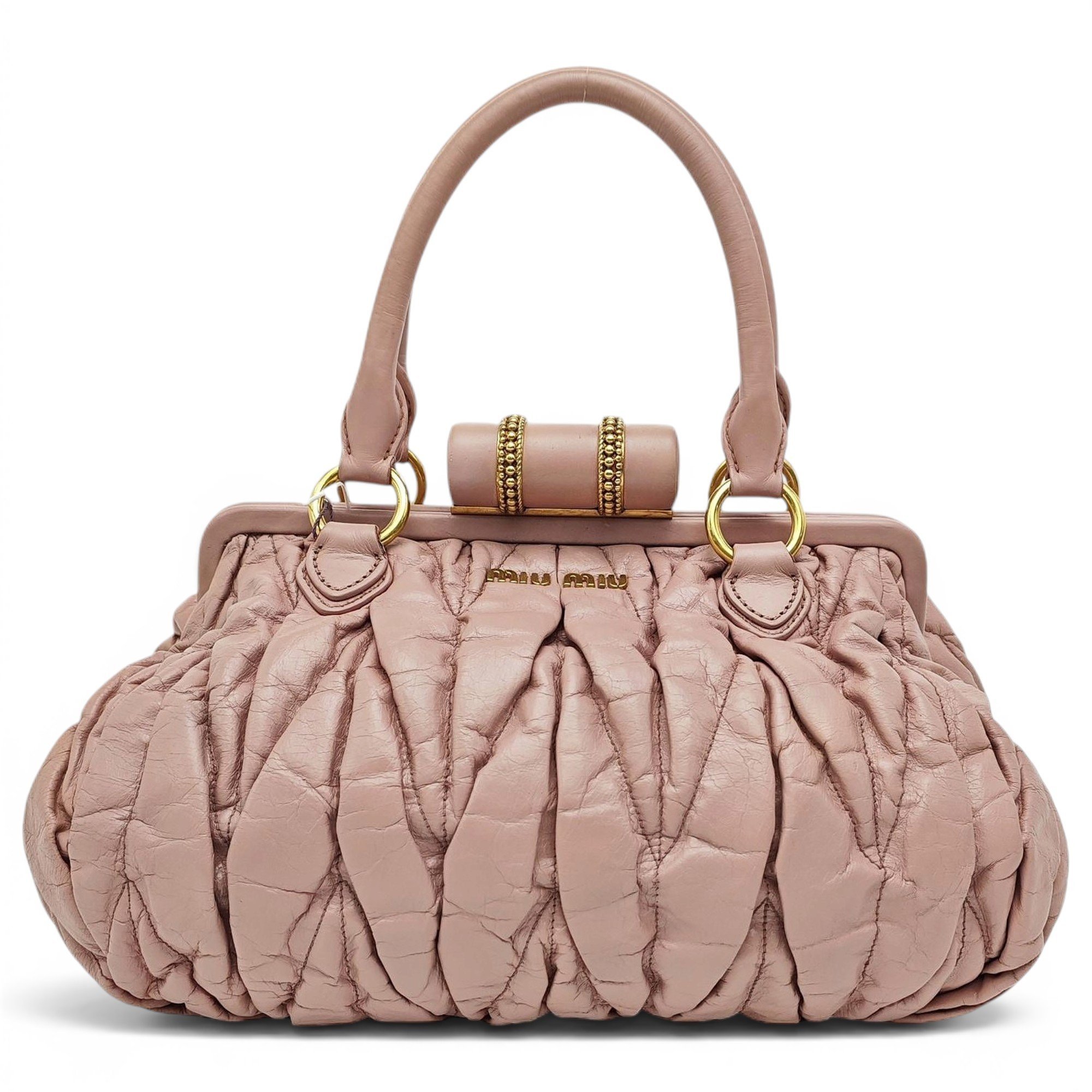 Miu Belle leather handbag