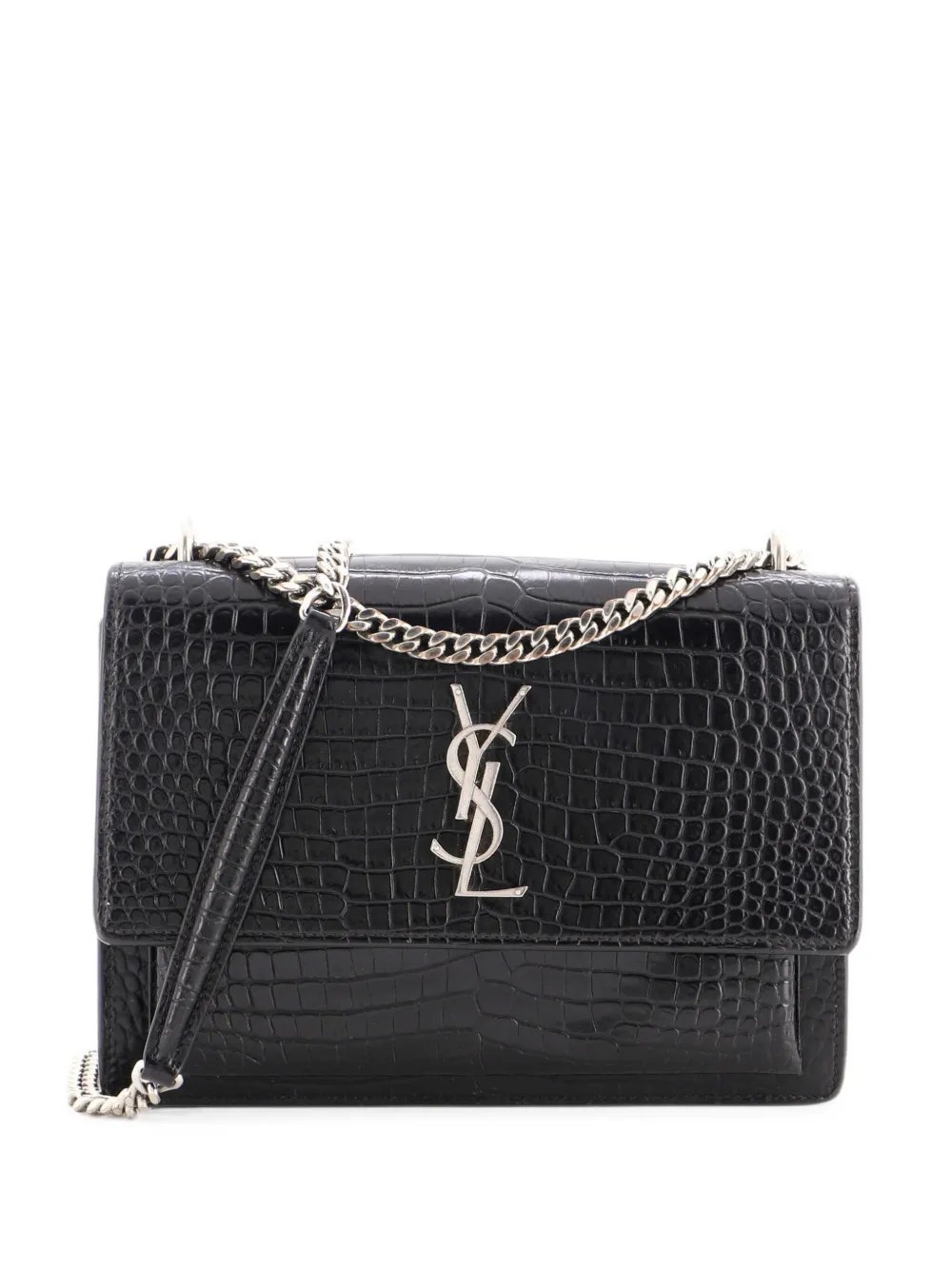 Sunset Crocodile Embossed Leather Medium crossbody bag