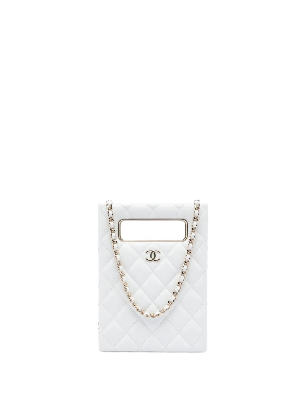 2021-2026 Mini Quilted Caviar Cut Out Evening Tote satchel