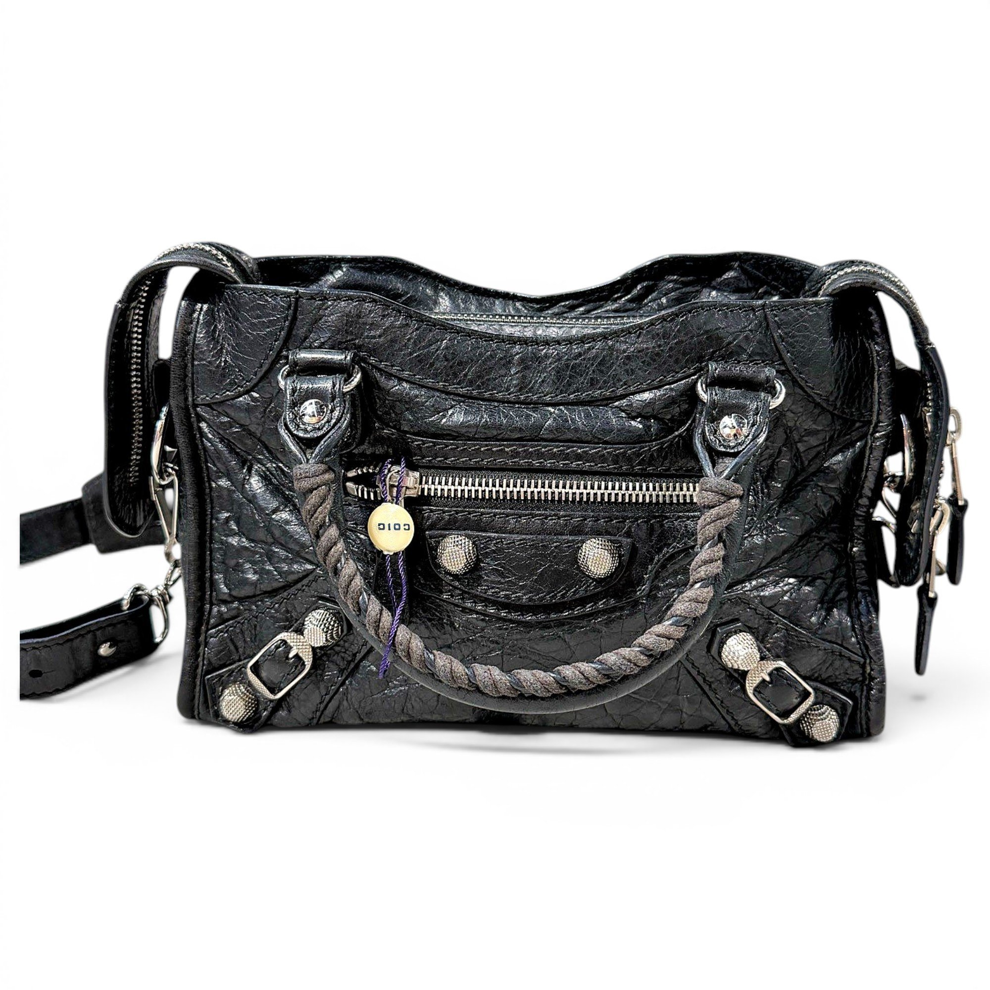 City leather handbag