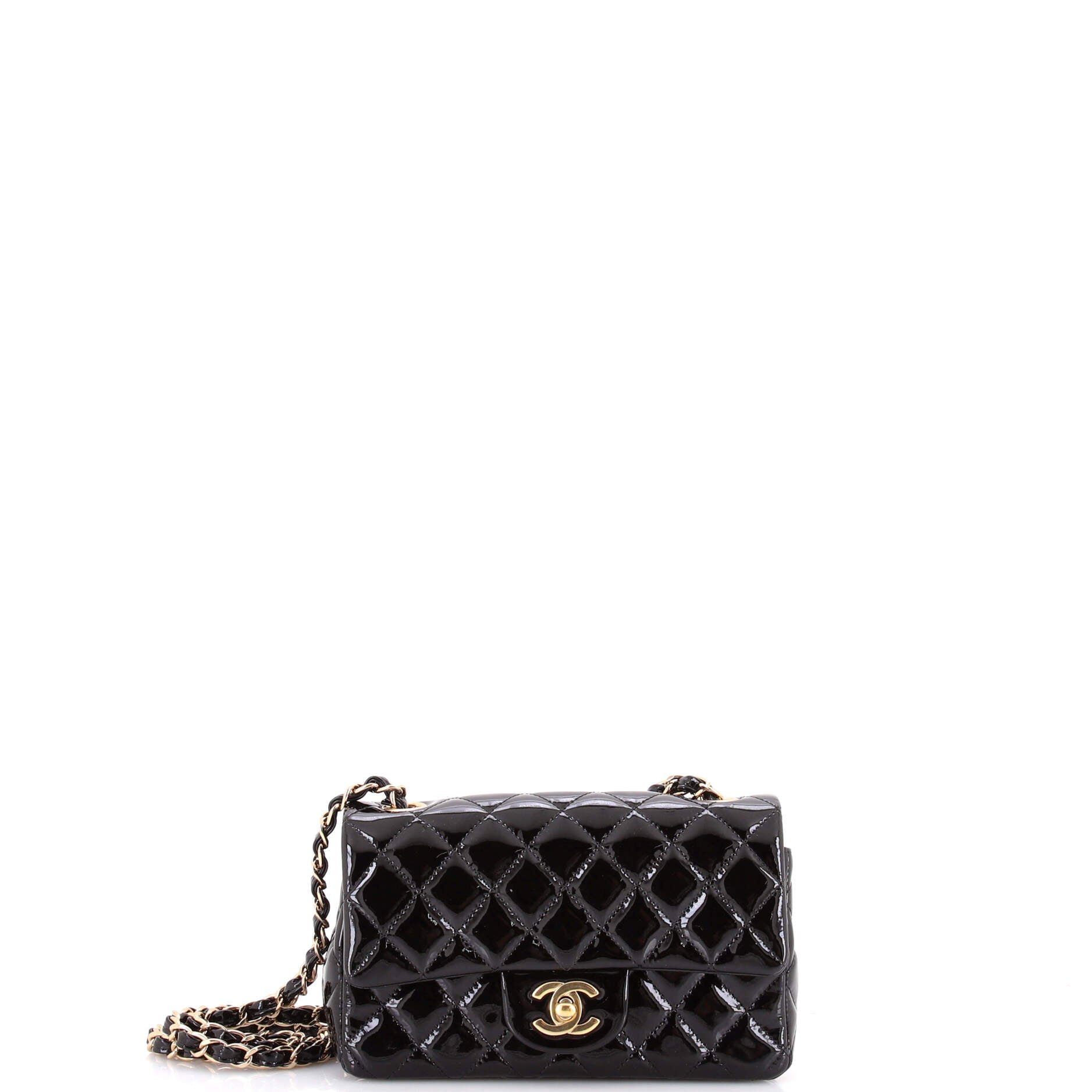 Classic Single Flap Bag Quilted Patent Mini