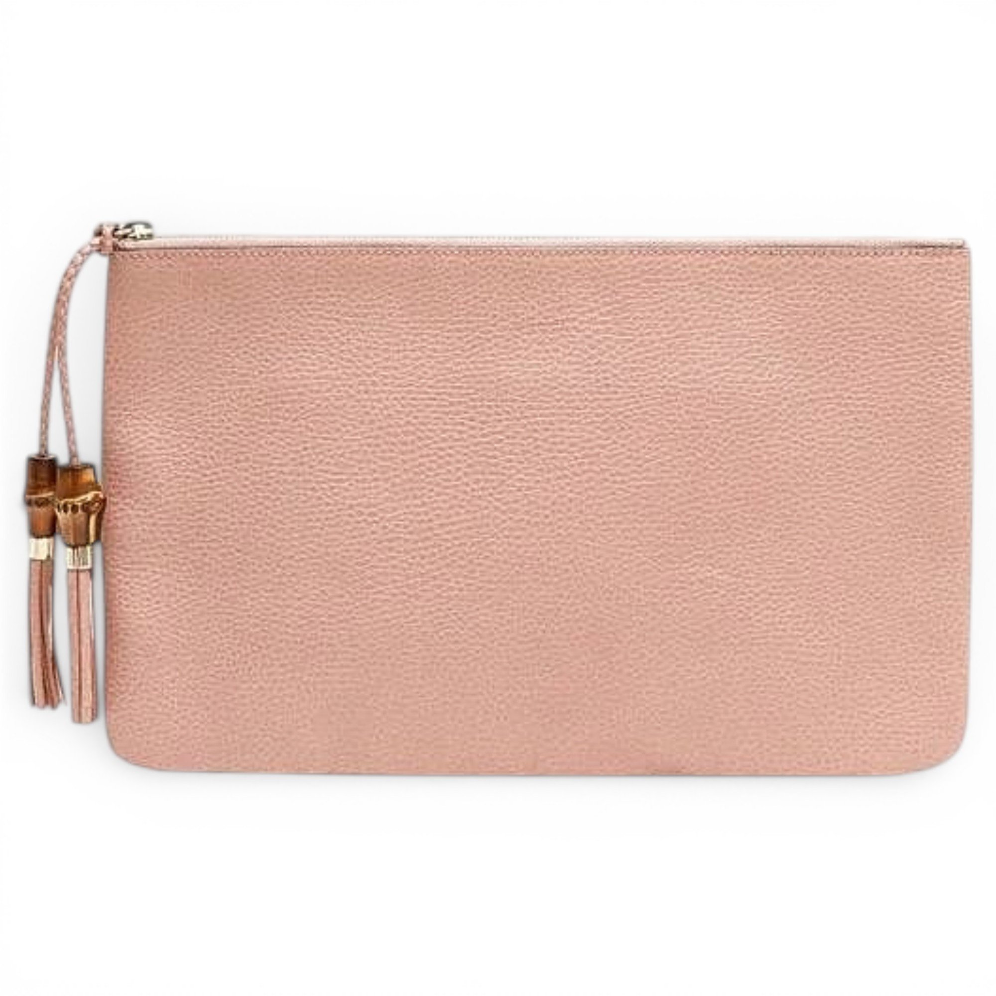 Bamboo leather clutch bag