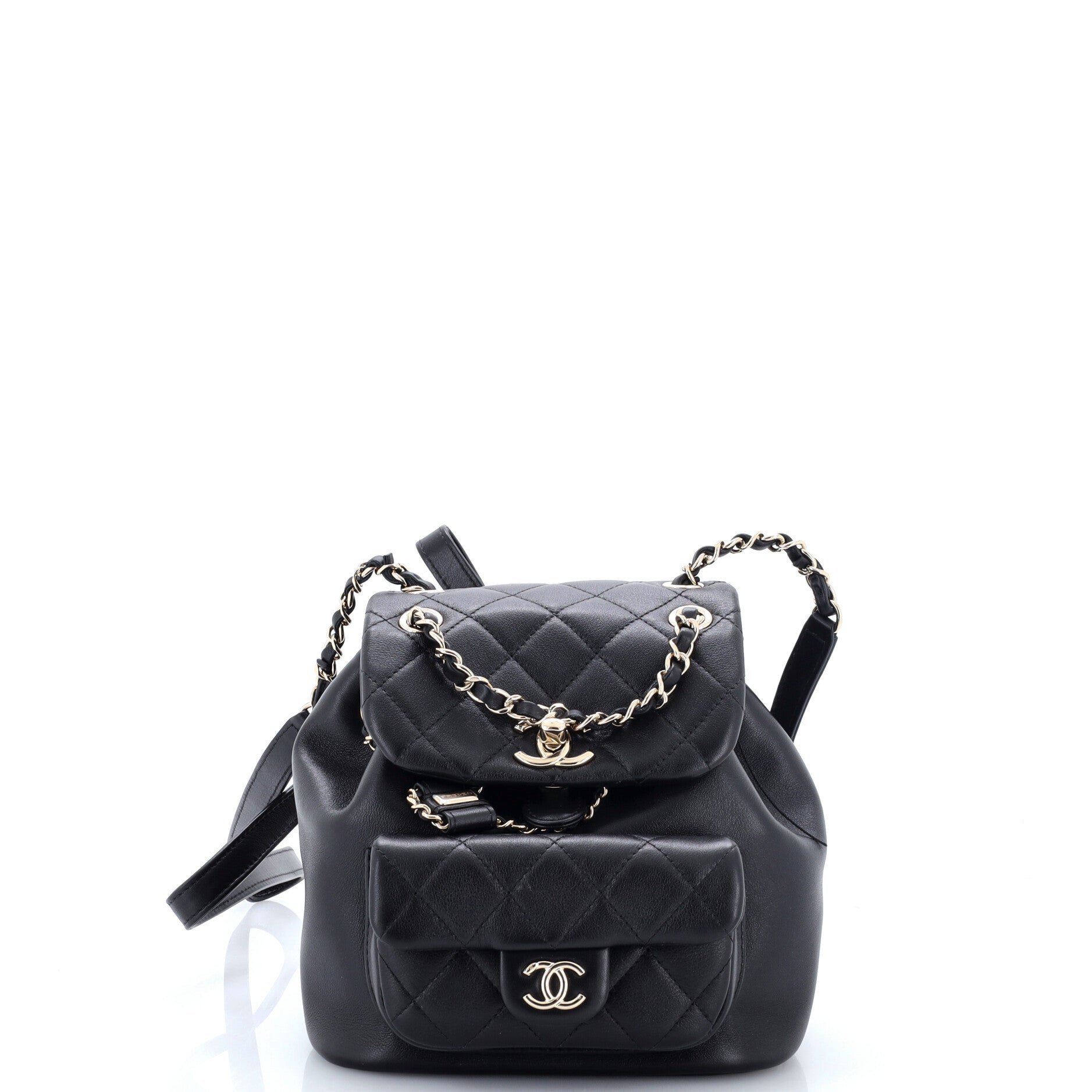 Duma Drawstring Backpack Quilted Leather Small