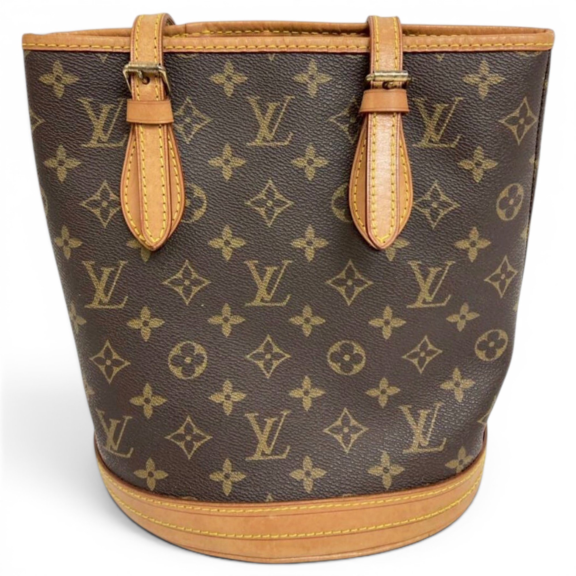 Bucket leather handbag