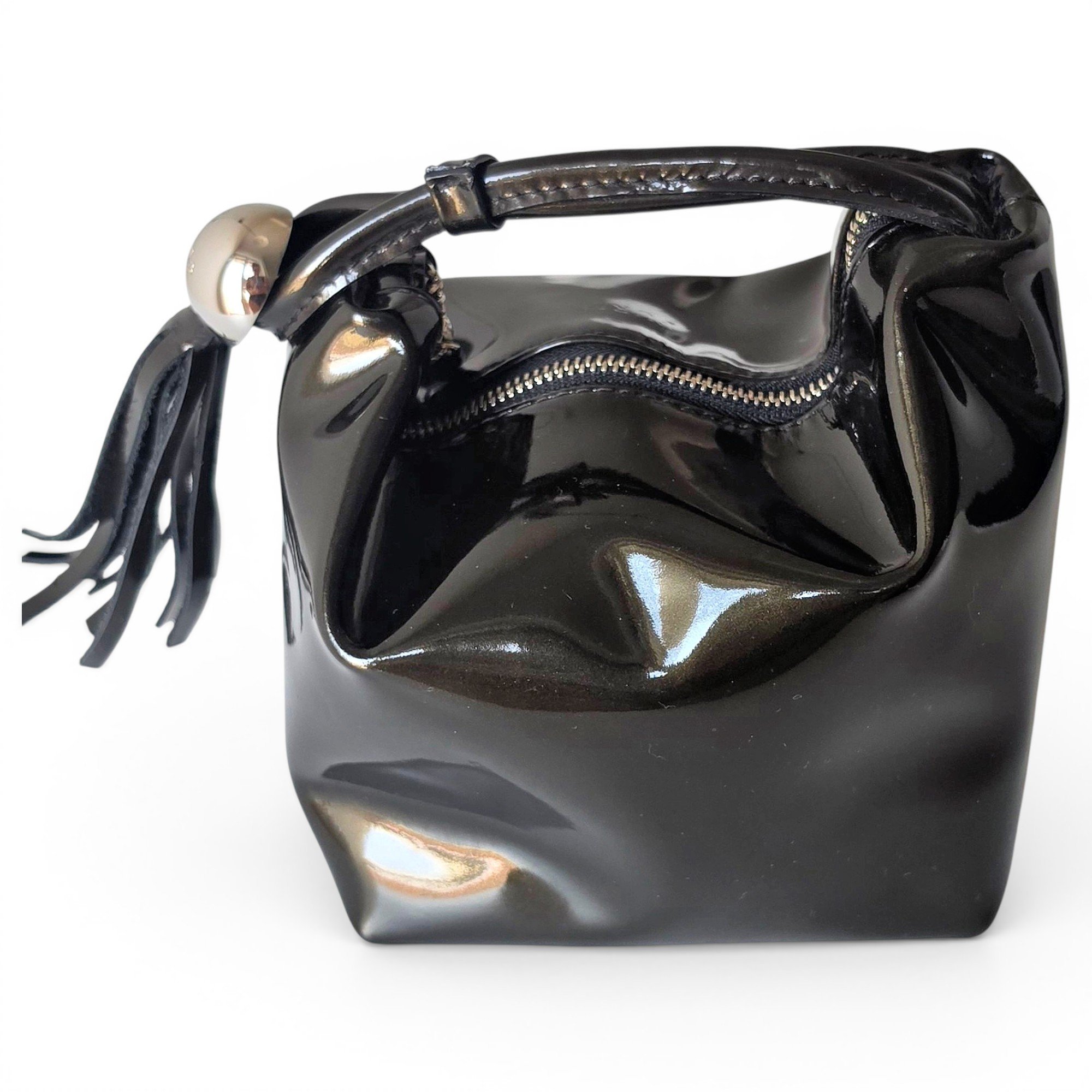 Patent leather clutch bag