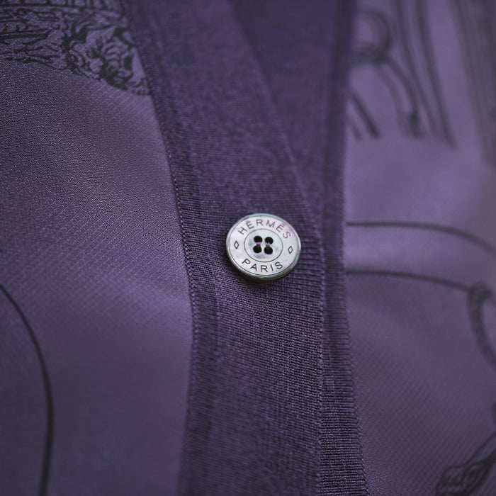Violet Améthyste "En Desordre Finesse" Long-sleeve Twillaine Cardigan