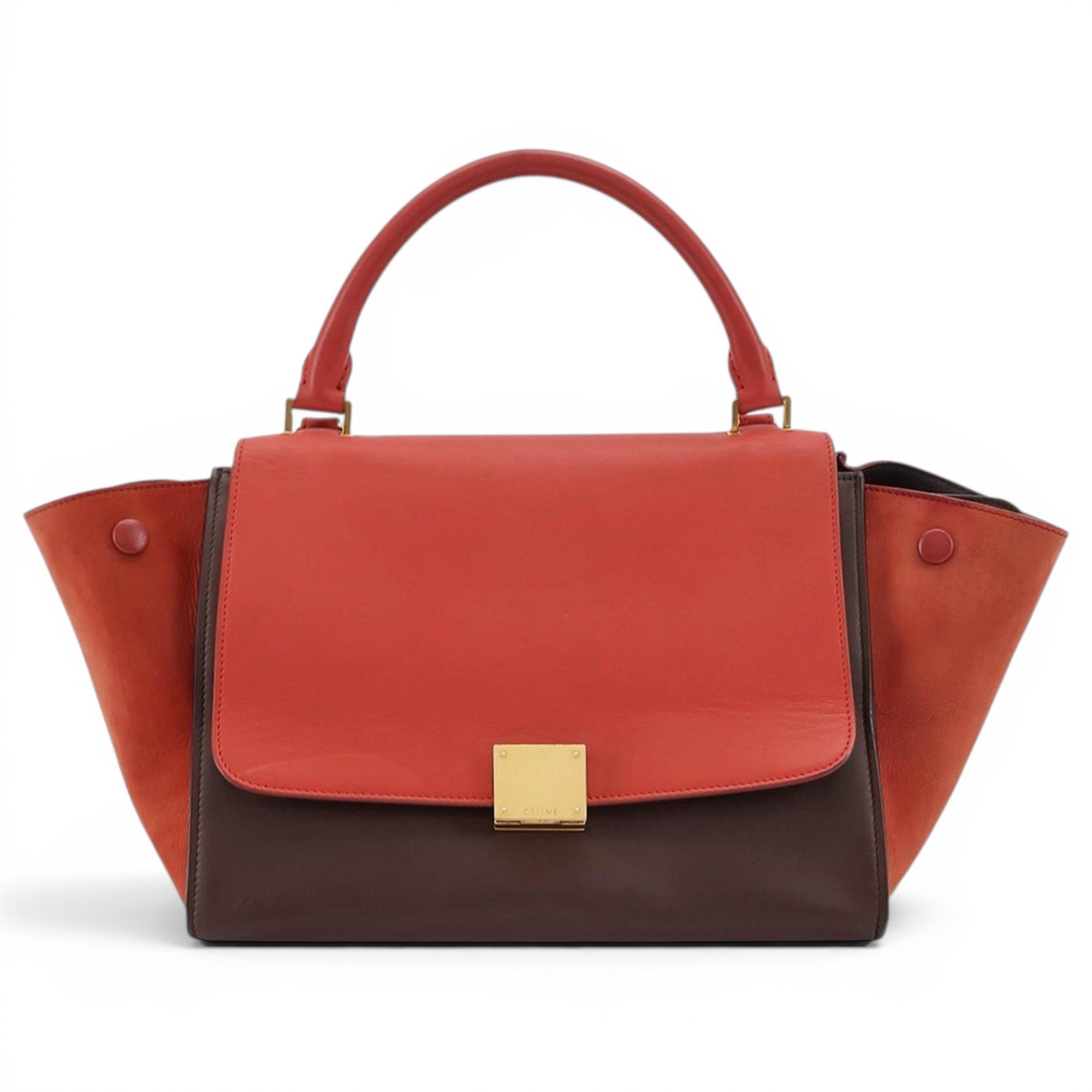Trapèze leather handbag