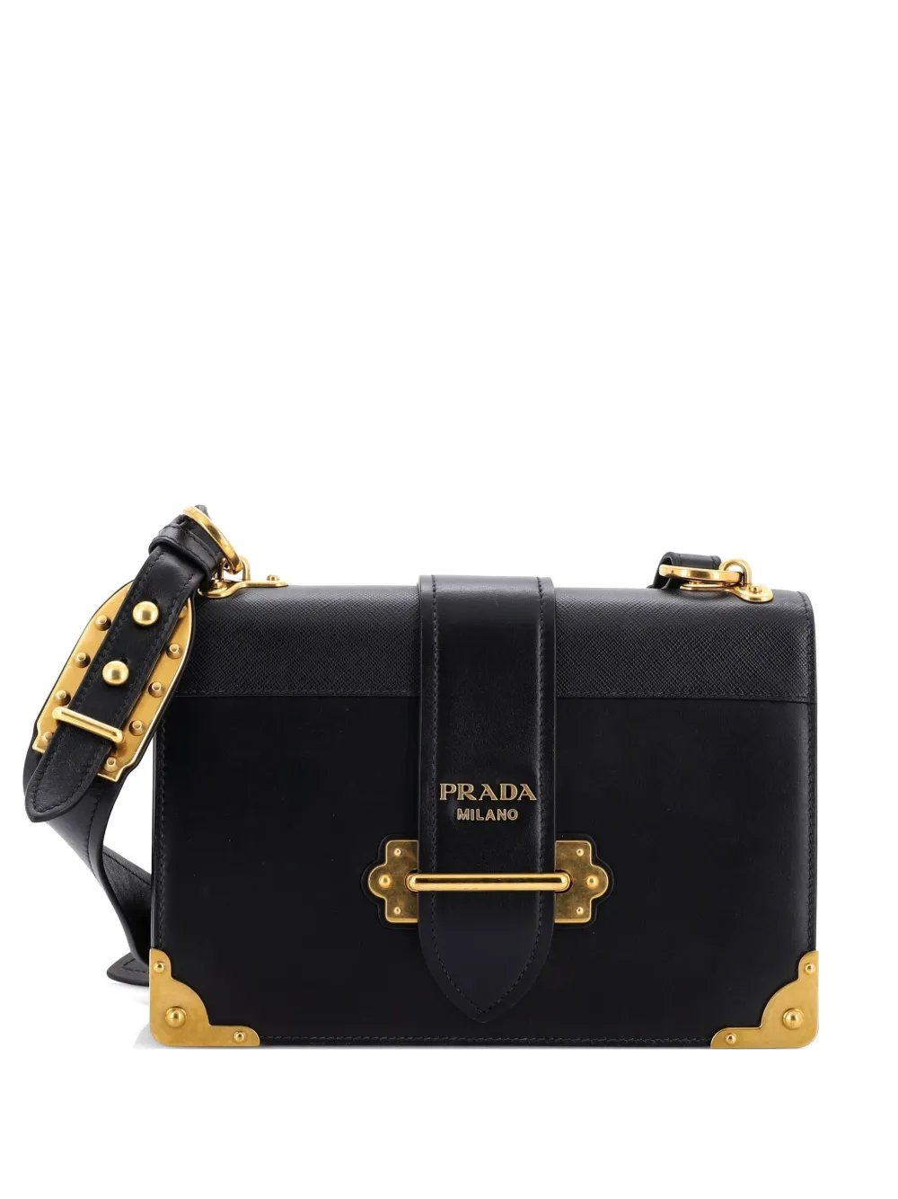 Cahier Leather and Saffiano Leather Large crossbody bag