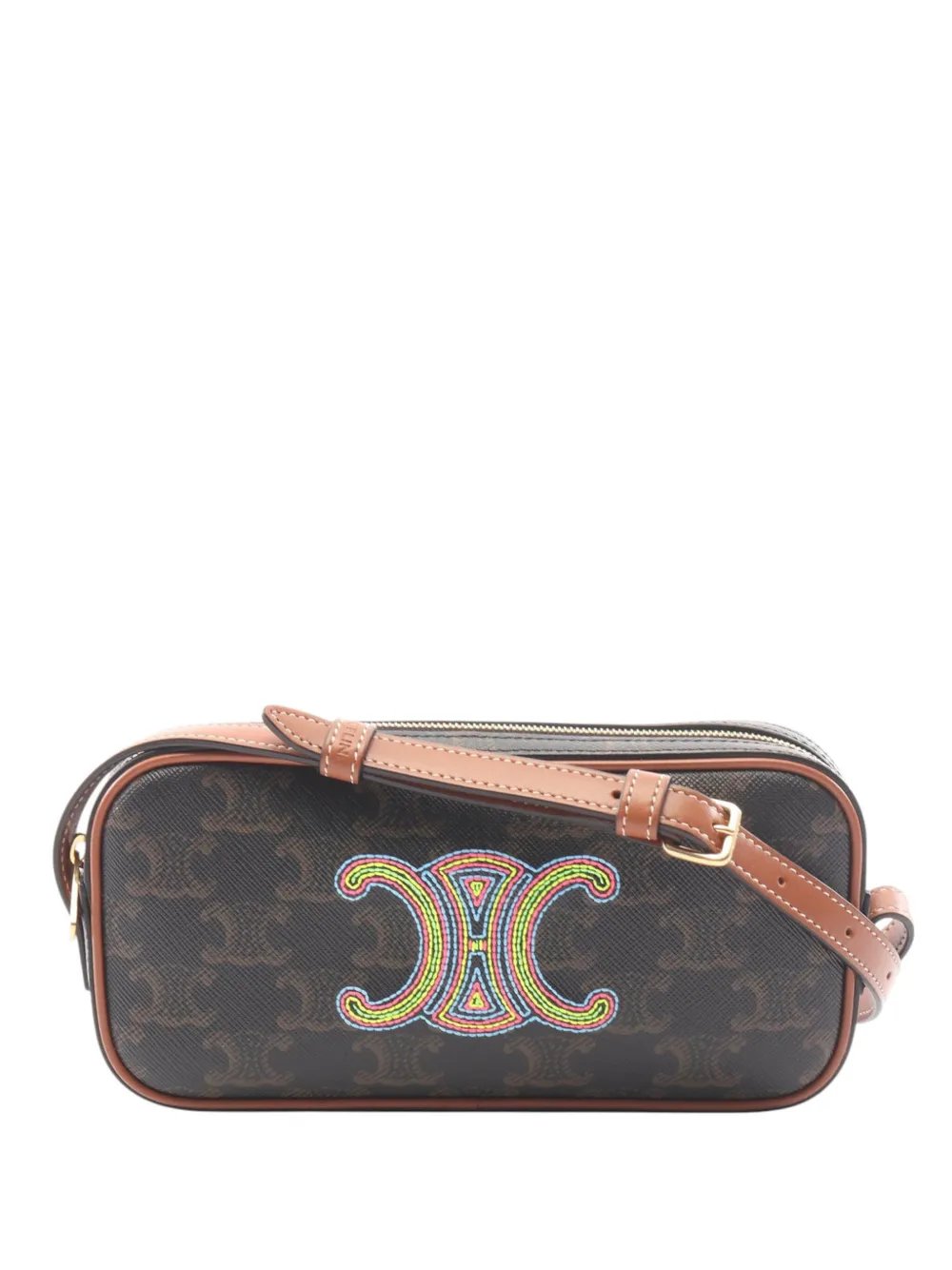 2010-2026 Mini Triomphe Cuir Coated Canvas Camera Bag shoulder bag