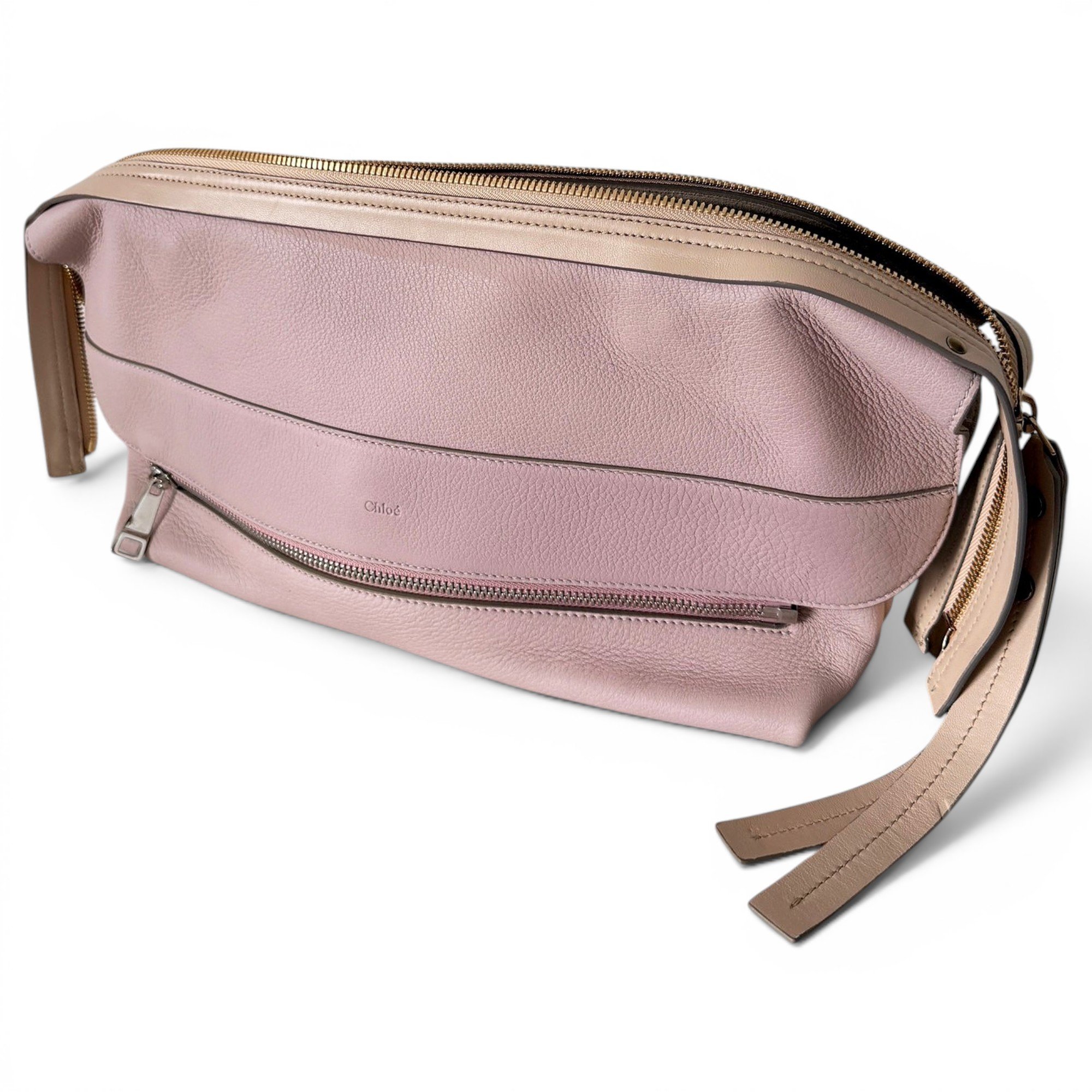 Leather clutch bag