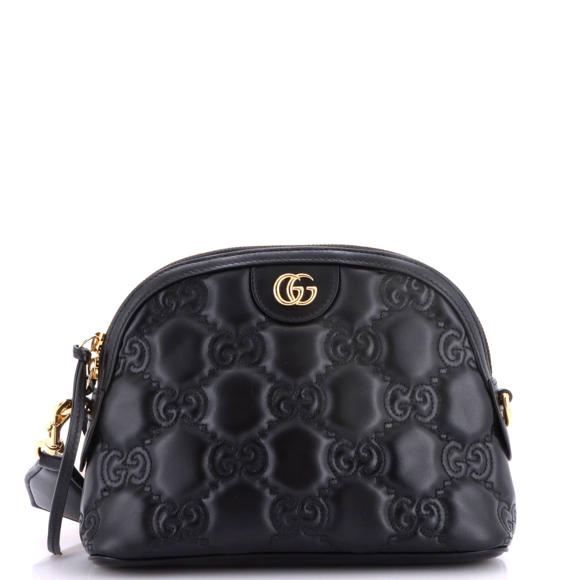 Dome Chain Zip Shoulder Bag GG Matelasse Leather Small