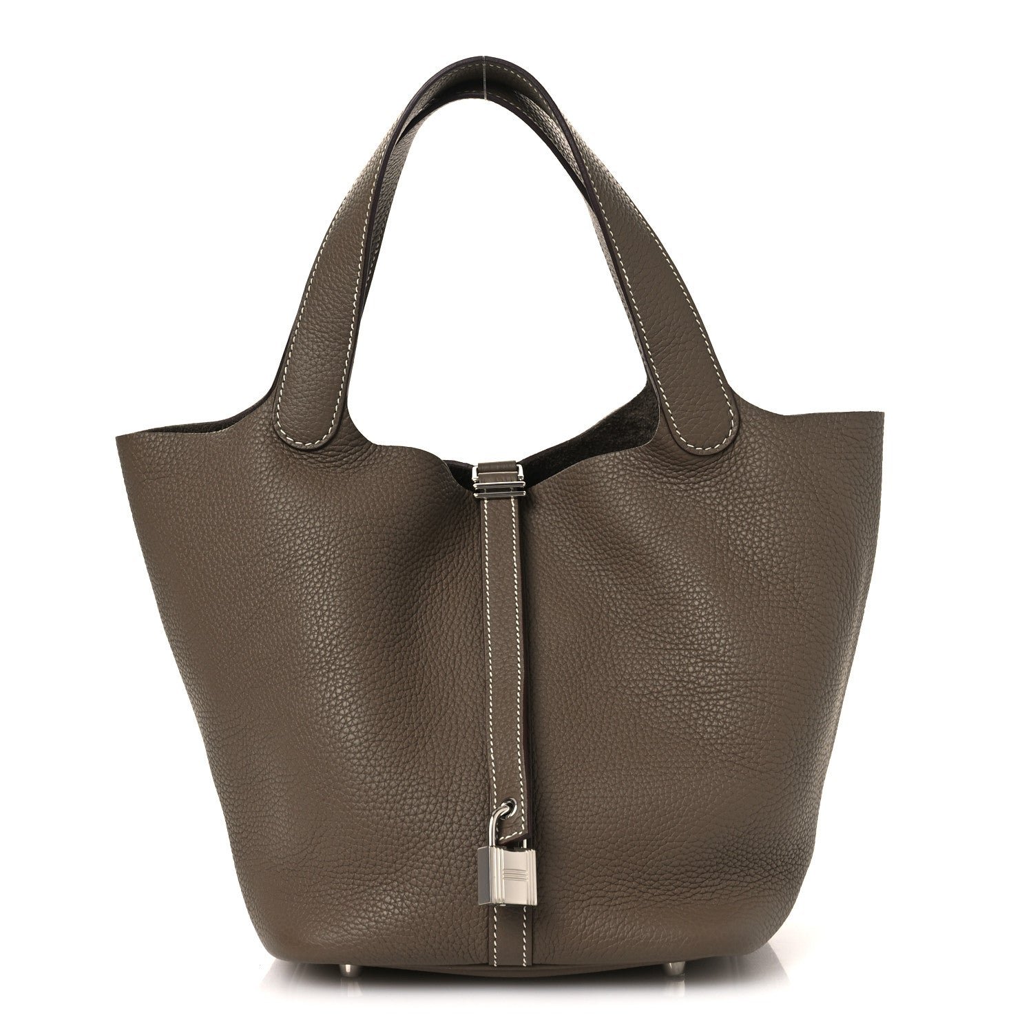 Hermes Taurillon Clemence Picotin Lock 22 MM Etoupe