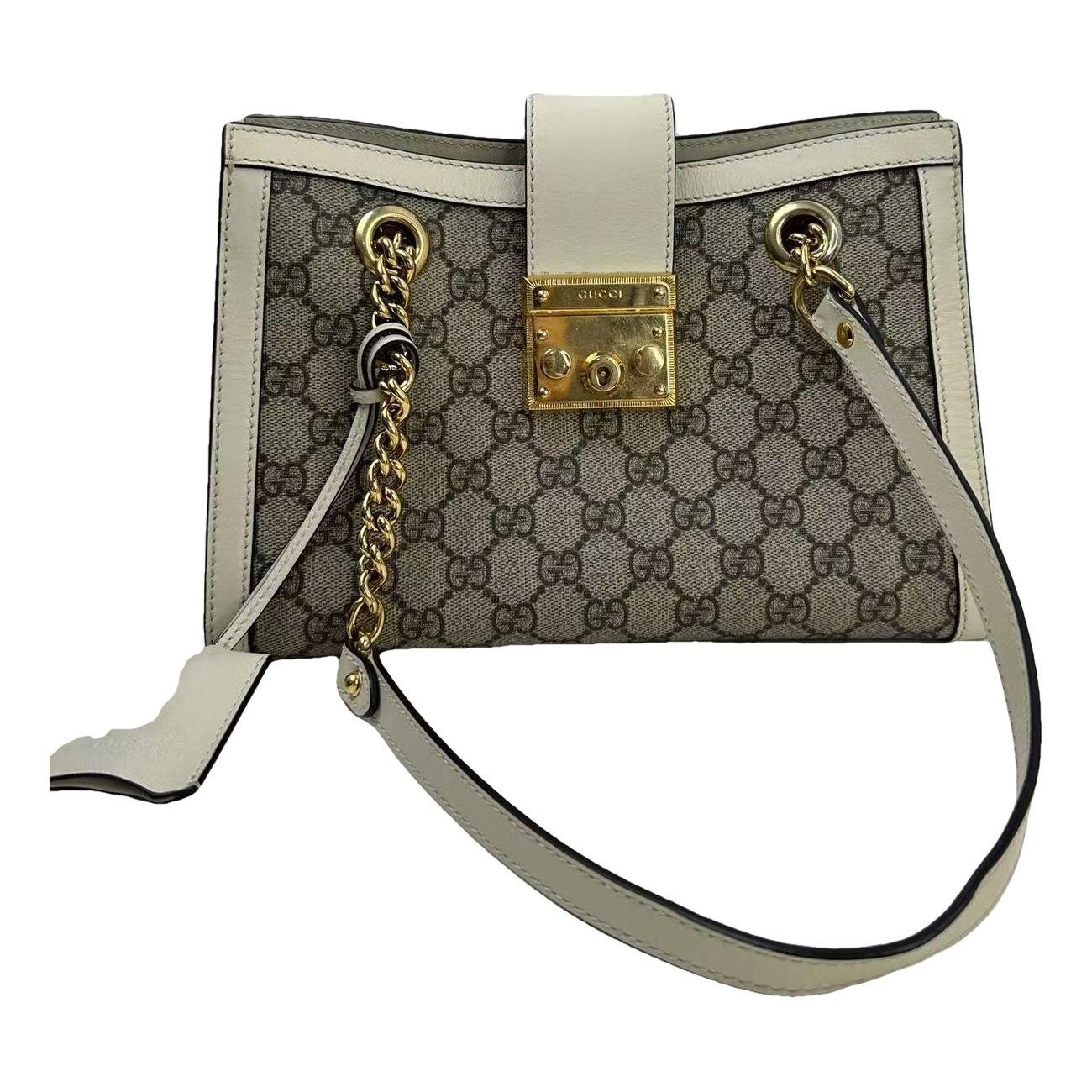 Padlock leather handbag