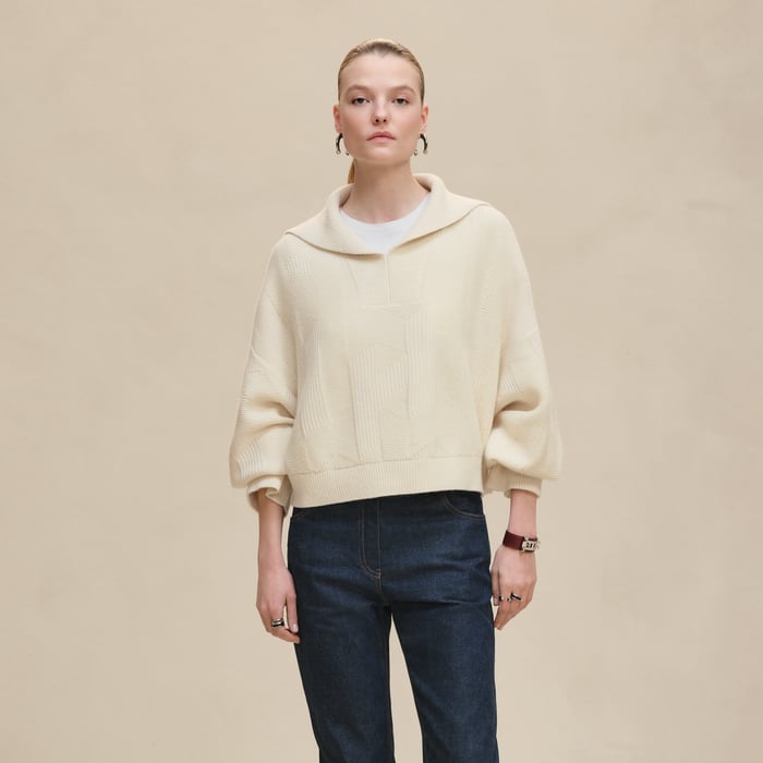 Blanc Naturel "H" Long-sleeve Sweater