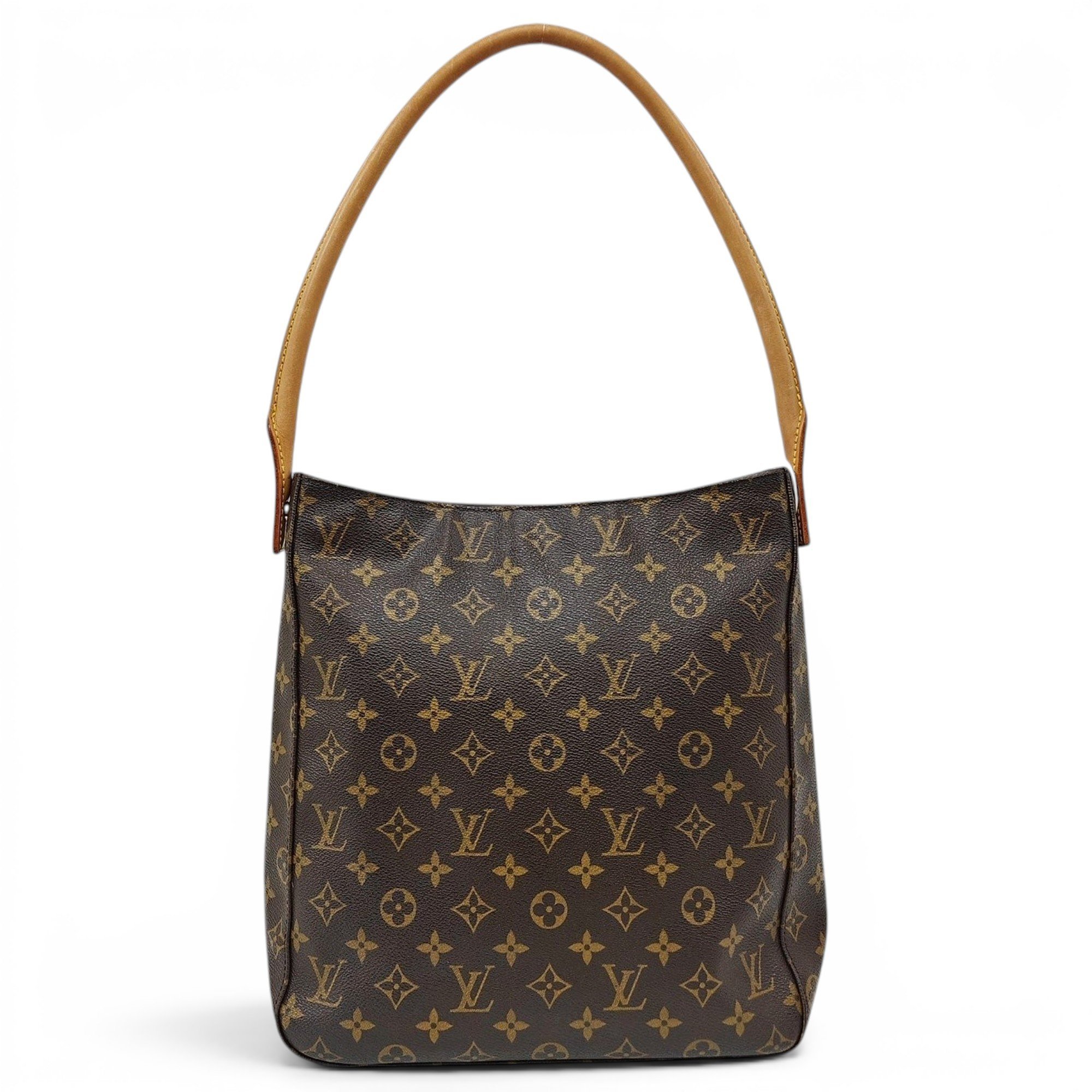Looping leather handbag