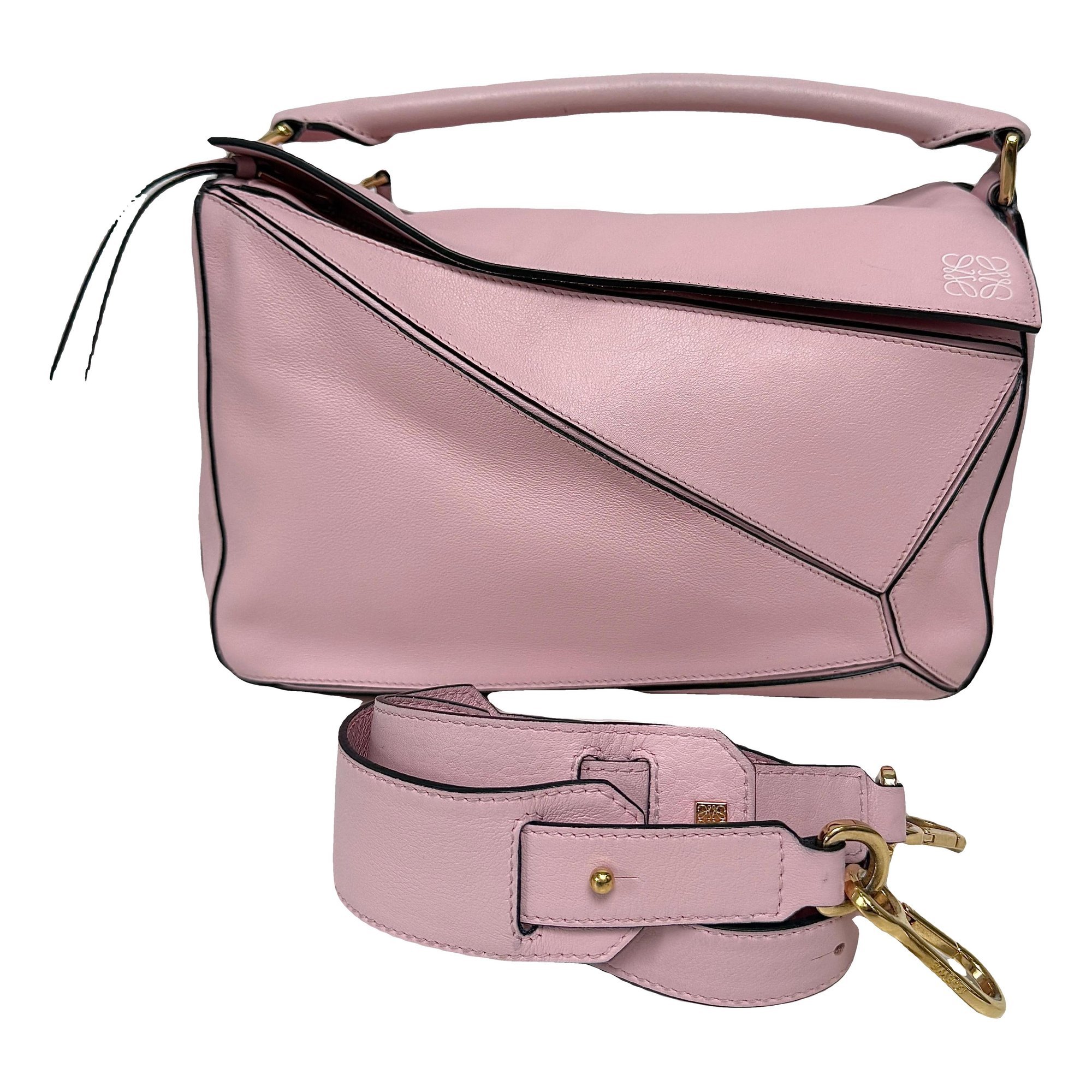 Puzzle leather handbag