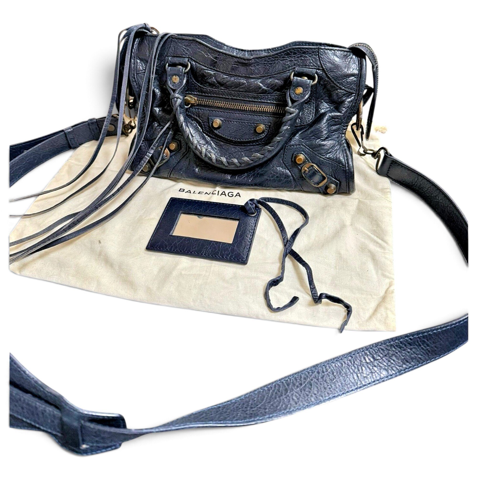 City leather handbag