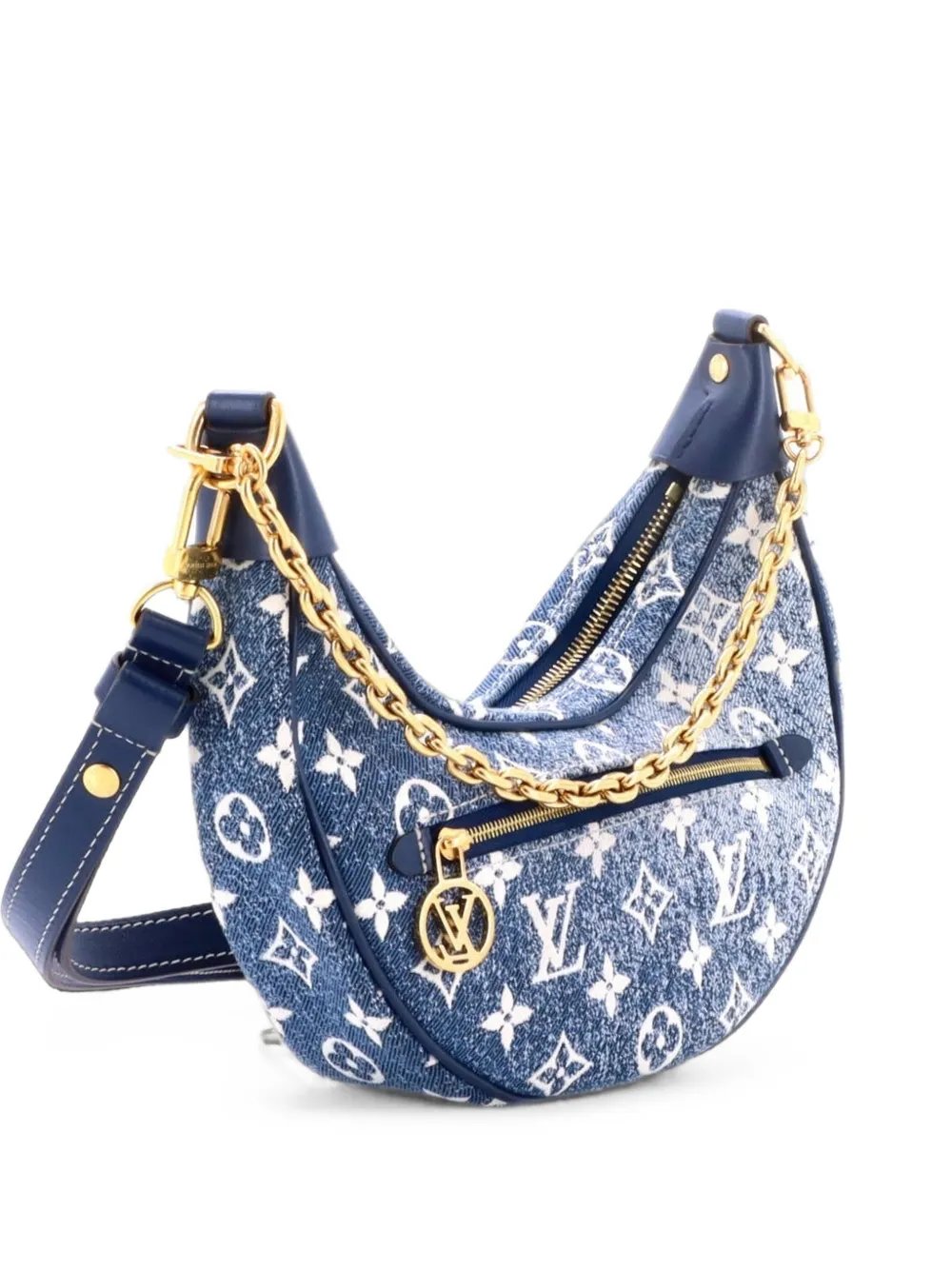 Loop Handbag Monogram Jacquard Denim hobo bag