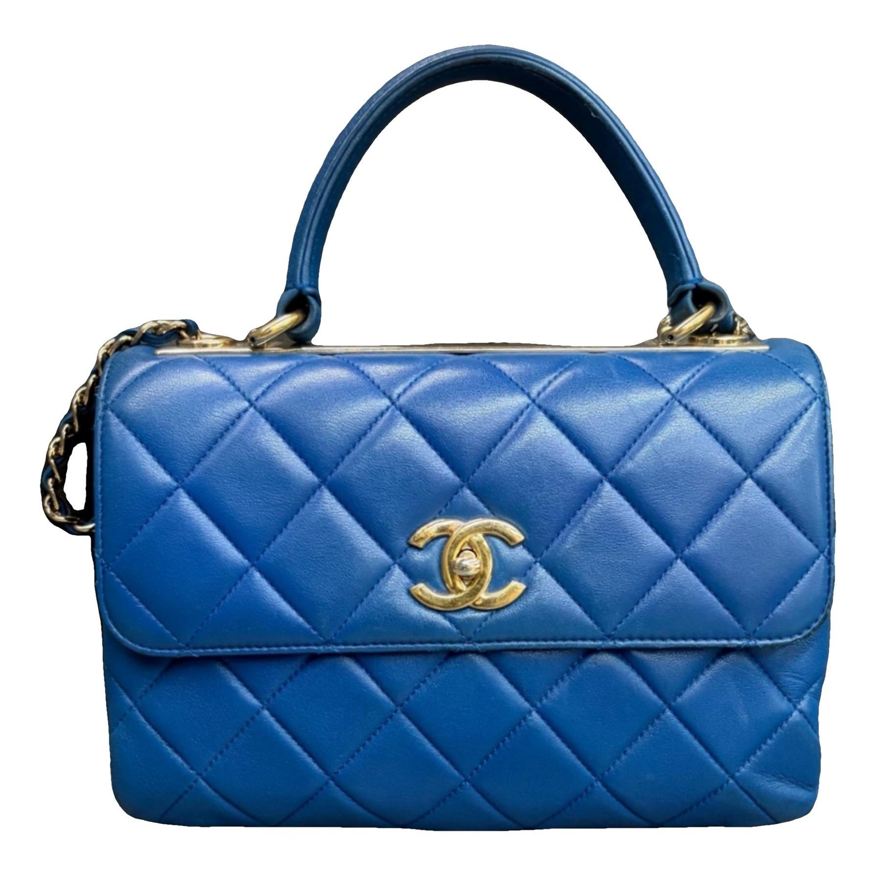Trendy CC Top Handle leather handbag